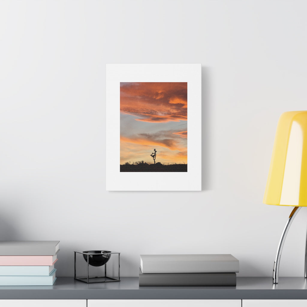 Lone Joshua Tree Sunset Print — Desert Silhouette Orange Sky Wall Art