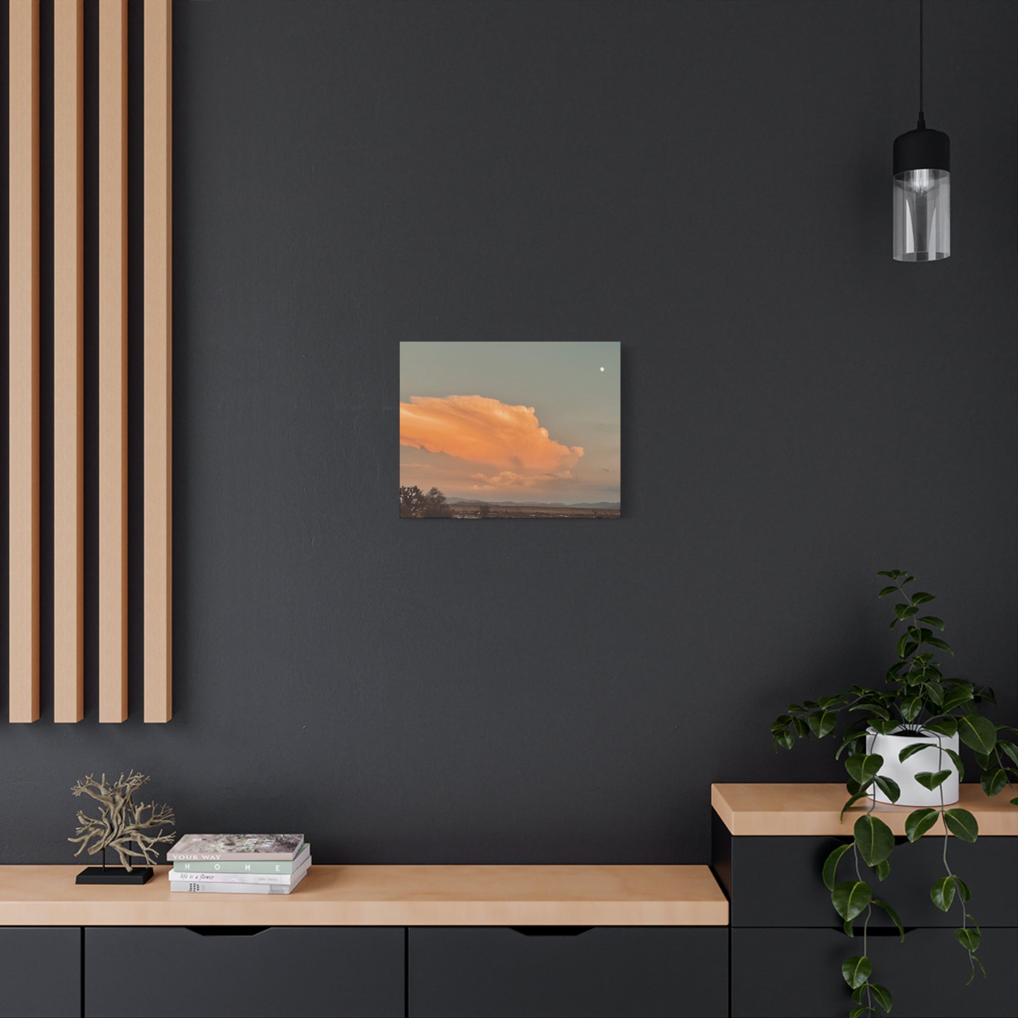 Mojave Thunderhead Wide Landscape Print — Moon Desert Storm Cloud Wall Art