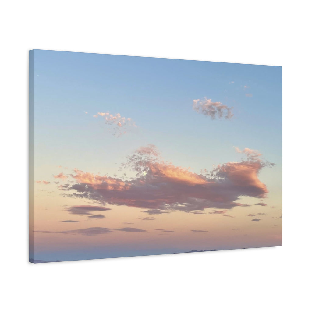 Mojave Moonrise Pastel Clouds Print — Wide Desert Landscape Wall Art