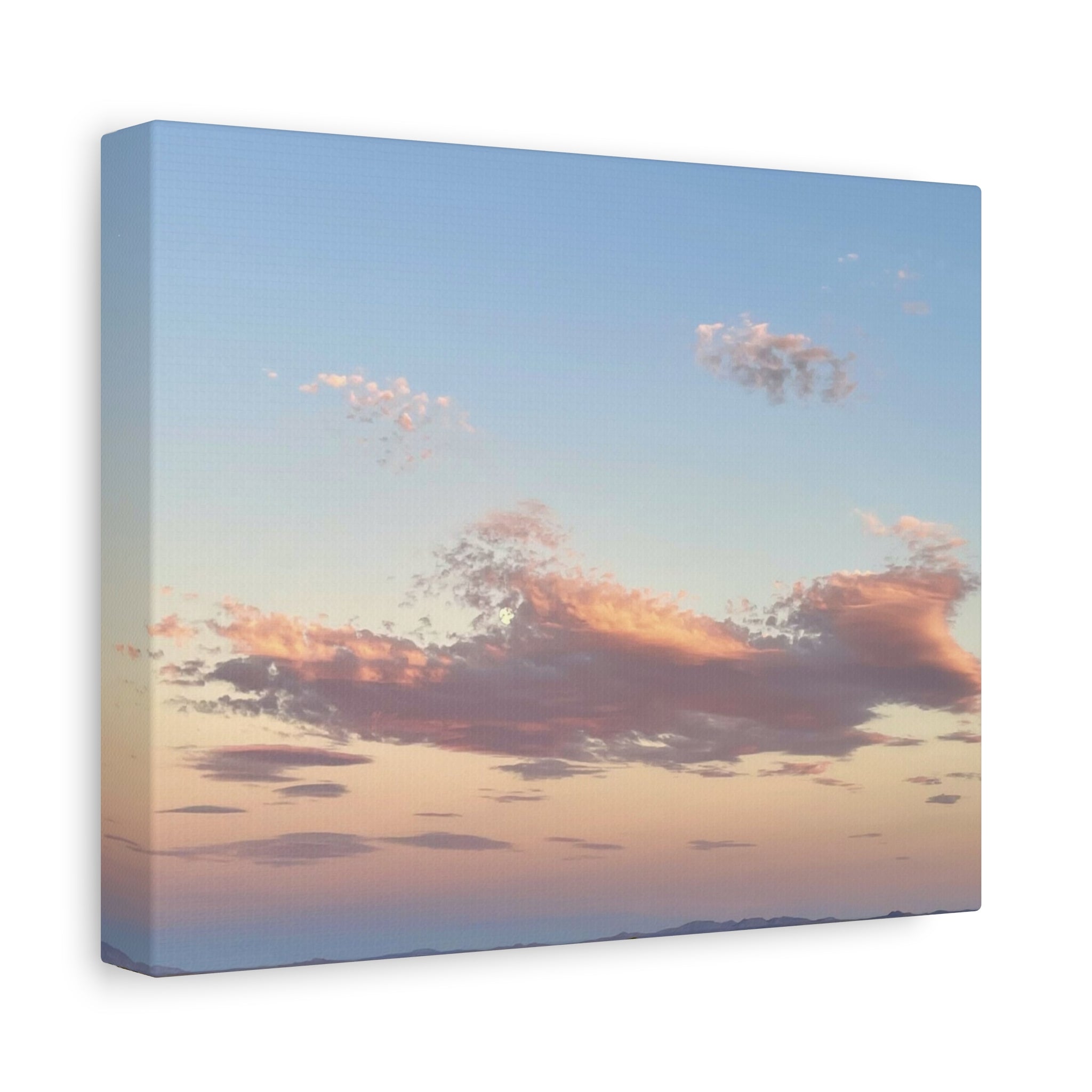 Mojave Moonrise Pastel Clouds Print — Wide Desert Landscape Wall Art