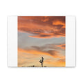 Lone Joshua Tree Sunset Print — Desert Silhouette Orange Sky Wall Art