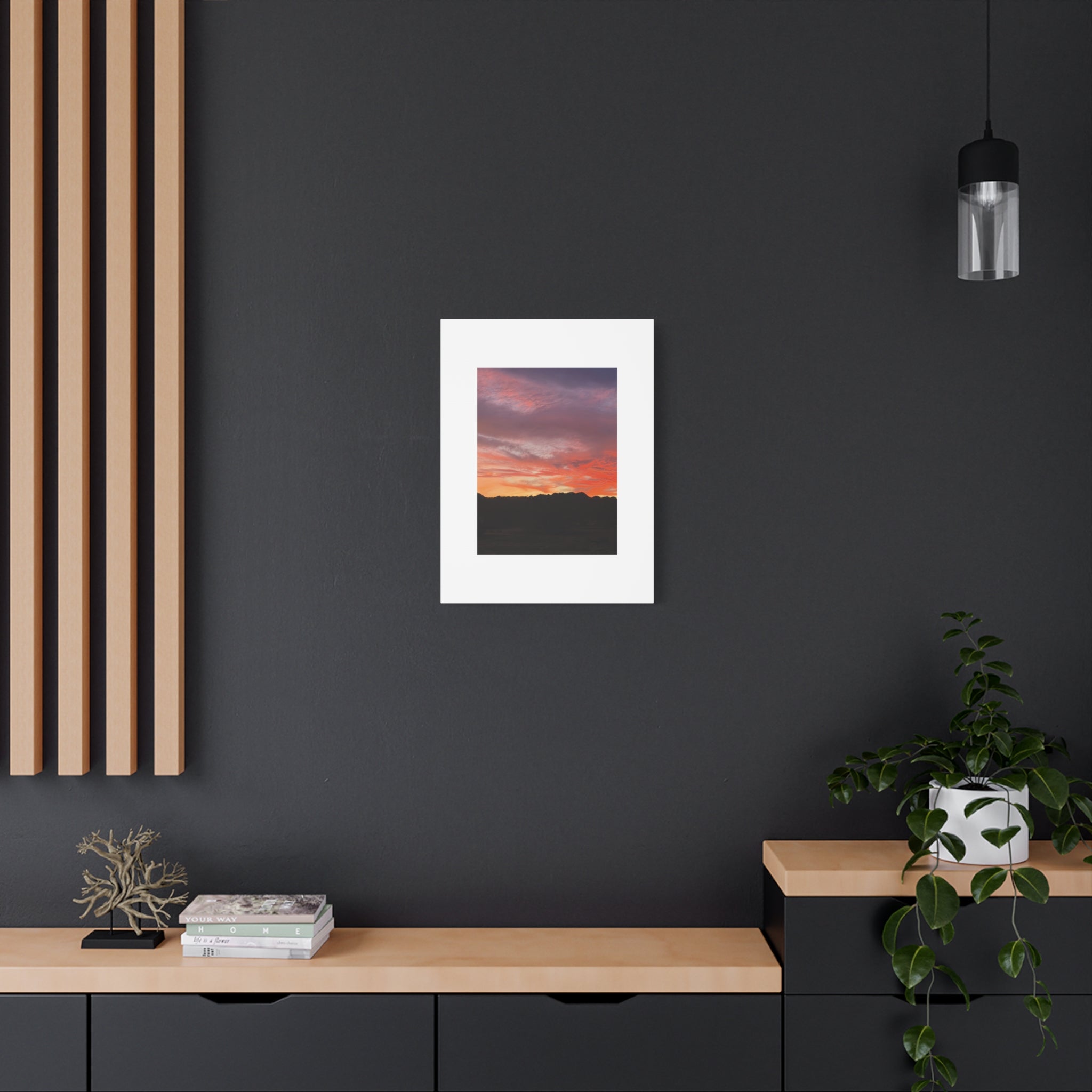 Lavender Desert Twilight Print — Mojave Sunset Mountain Range Wall Art