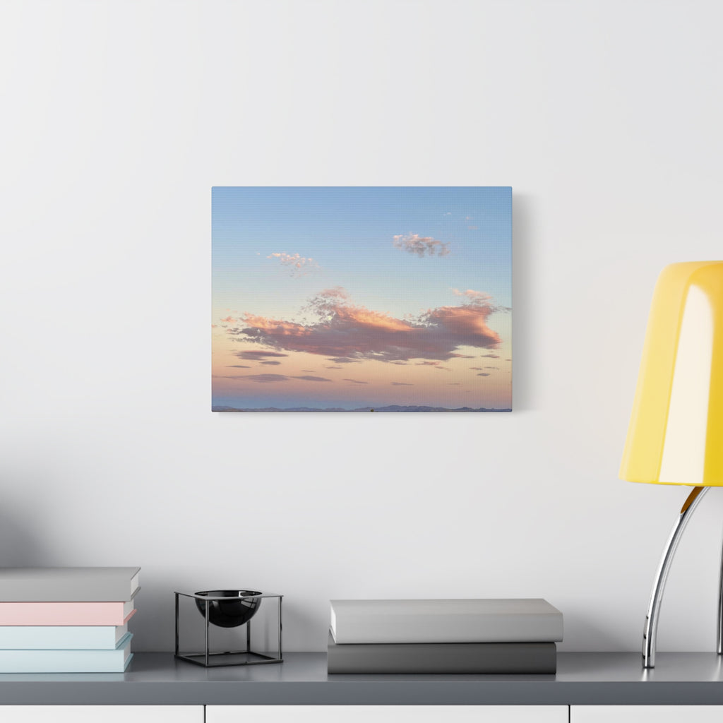 Mojave Moonrise Pastel Clouds Print — Wide Desert Landscape Wall Art