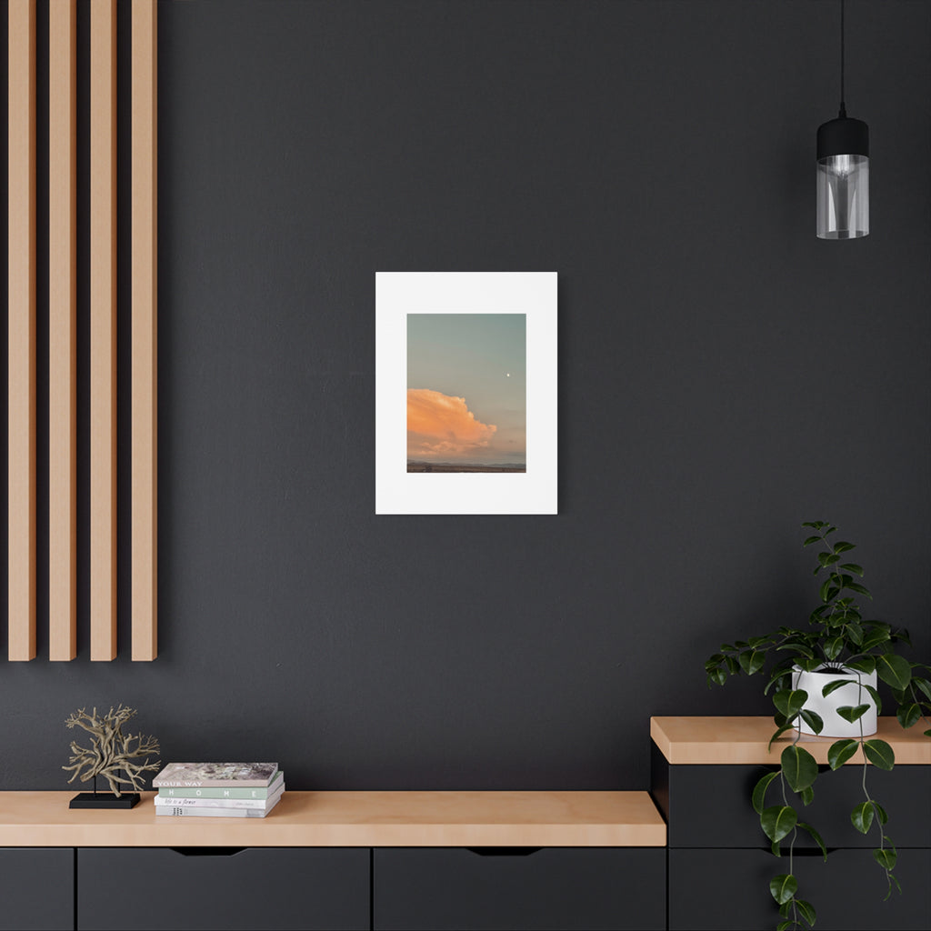 Desert Thunderhead Moonrise Print — Peach Cloud Mojave Sky Wall Art