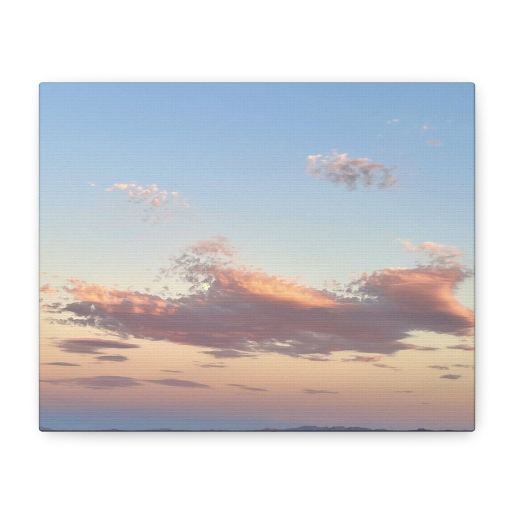 Mojave Moonrise Pastel Clouds Print — Wide Desert Landscape Wall Art