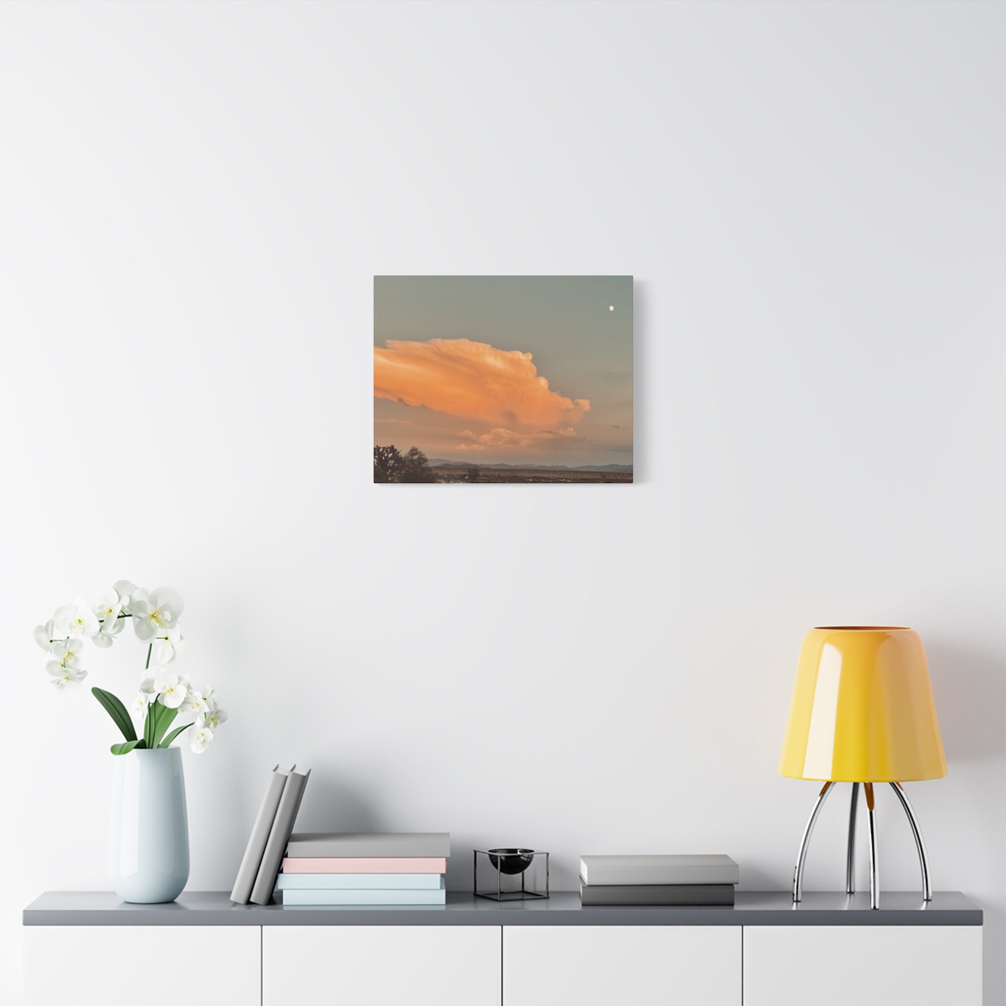 Mojave Thunderhead Wide Landscape Print — Moon Desert Storm Cloud Wall Art