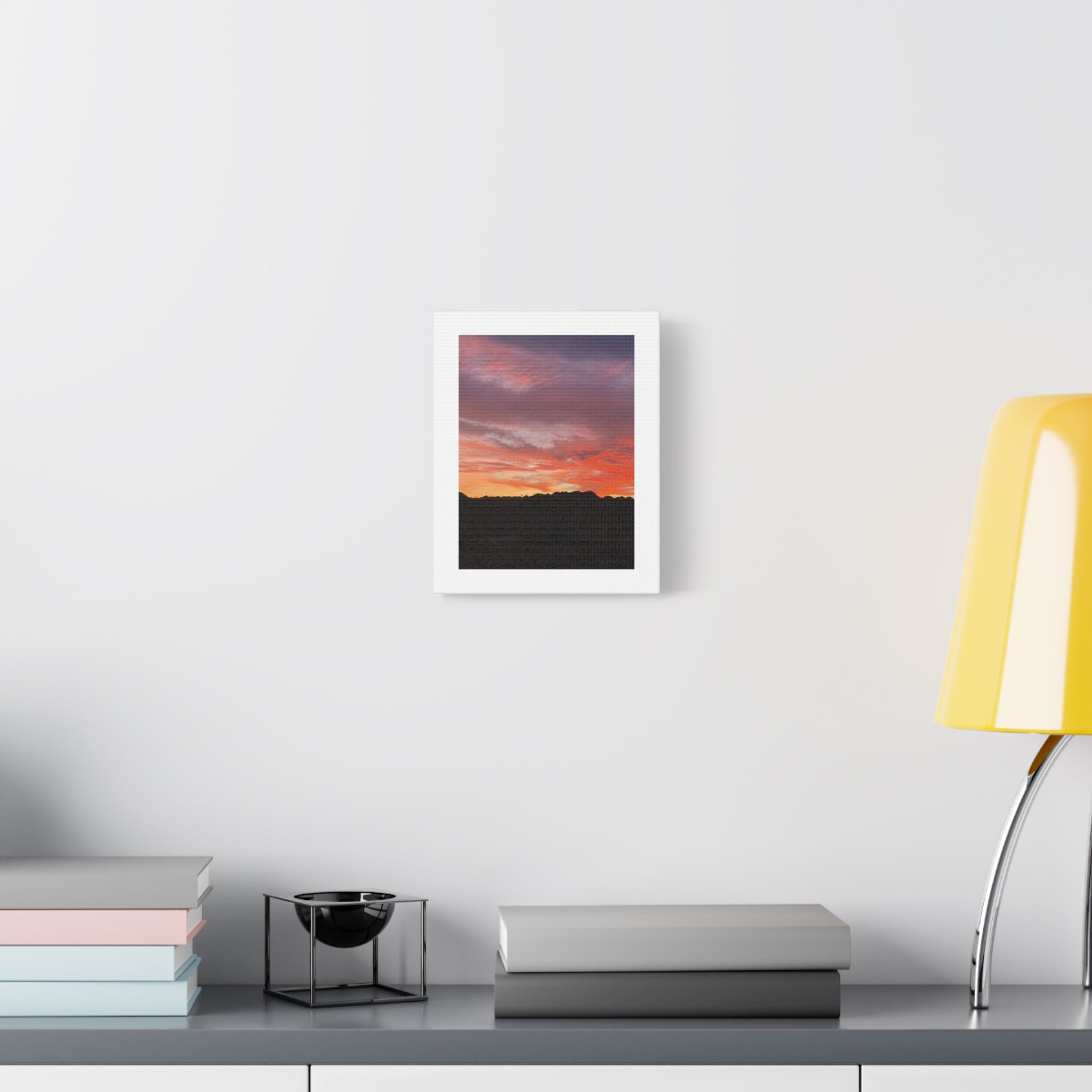 Lavender Desert Twilight Print — Mojave Sunset Mountain Range Wall Art
