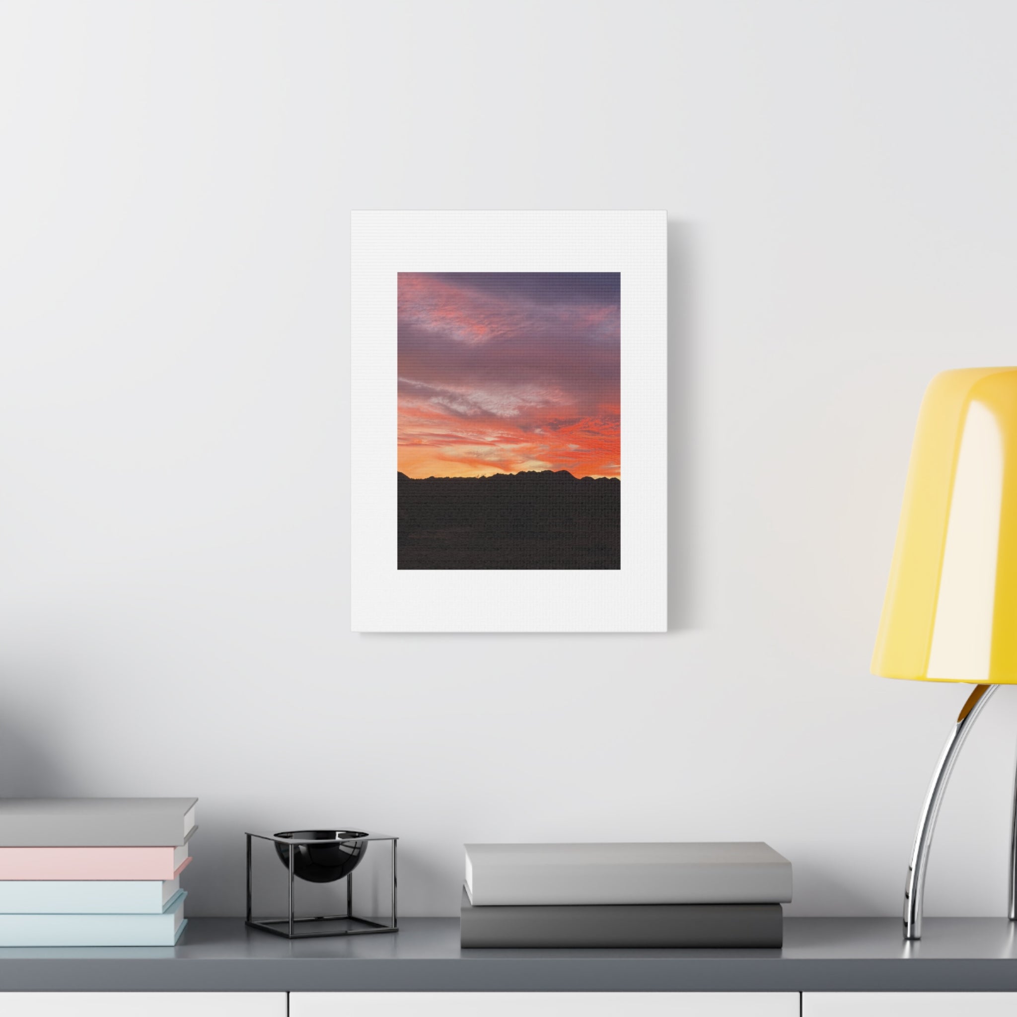 Lavender Desert Twilight Print — Mojave Sunset Mountain Range Wall Art