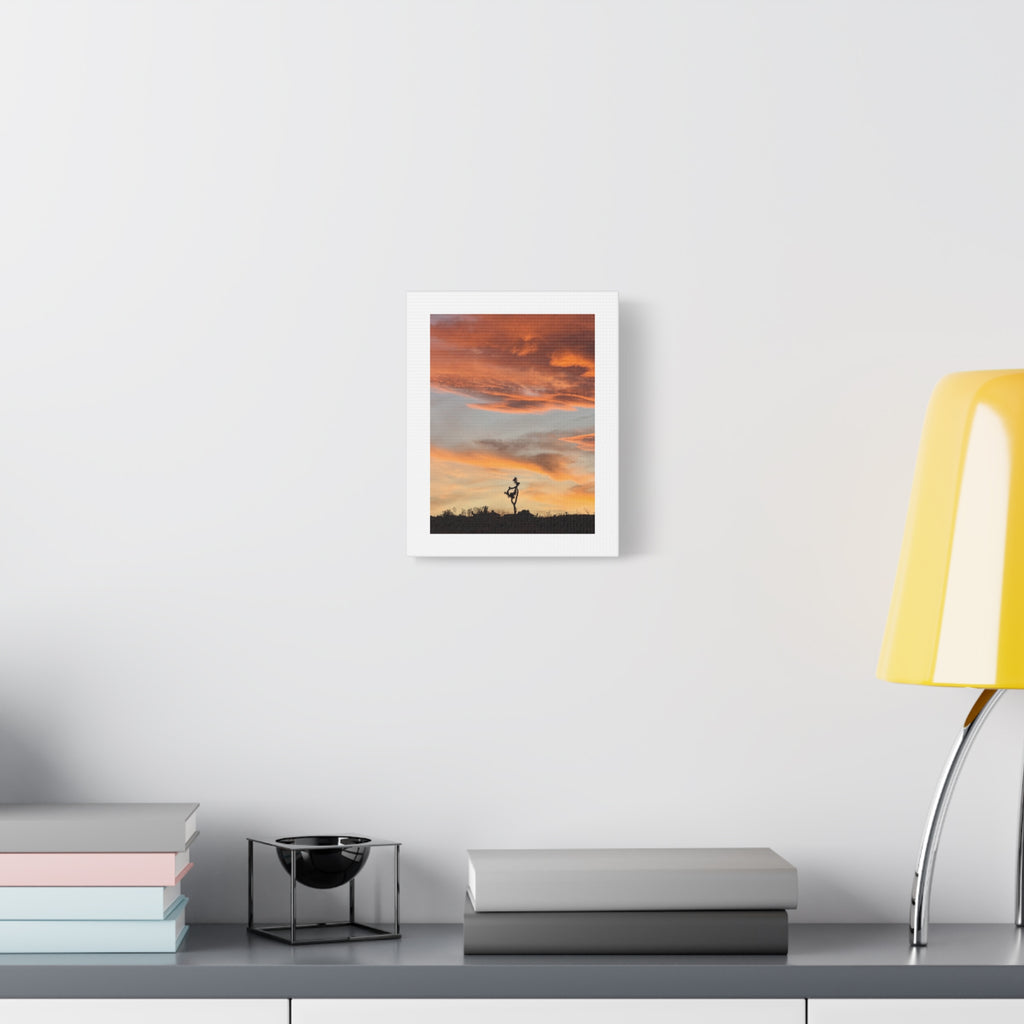 Lone Joshua Tree Sunset Print — Desert Silhouette Orange Sky Wall Art