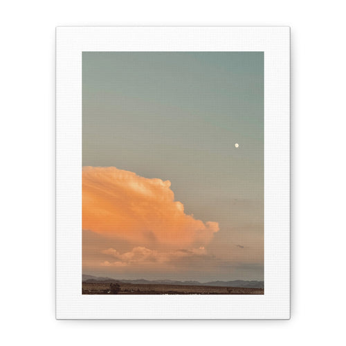 Desert Thunderhead Moonrise Print — Peach Cloud Mojave Sky Wall Art