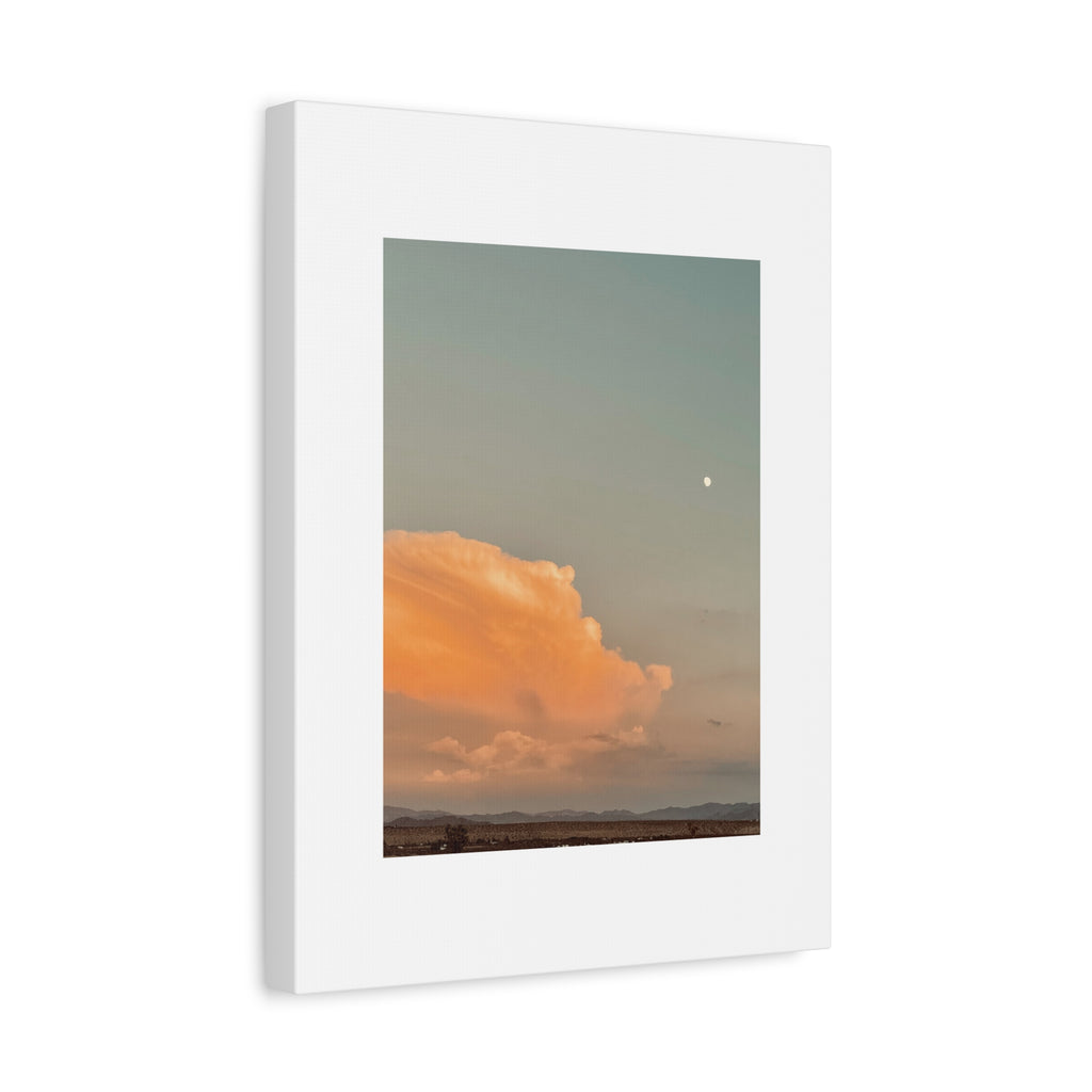 Desert Thunderhead Moonrise Print — Peach Cloud Mojave Sky Wall Art