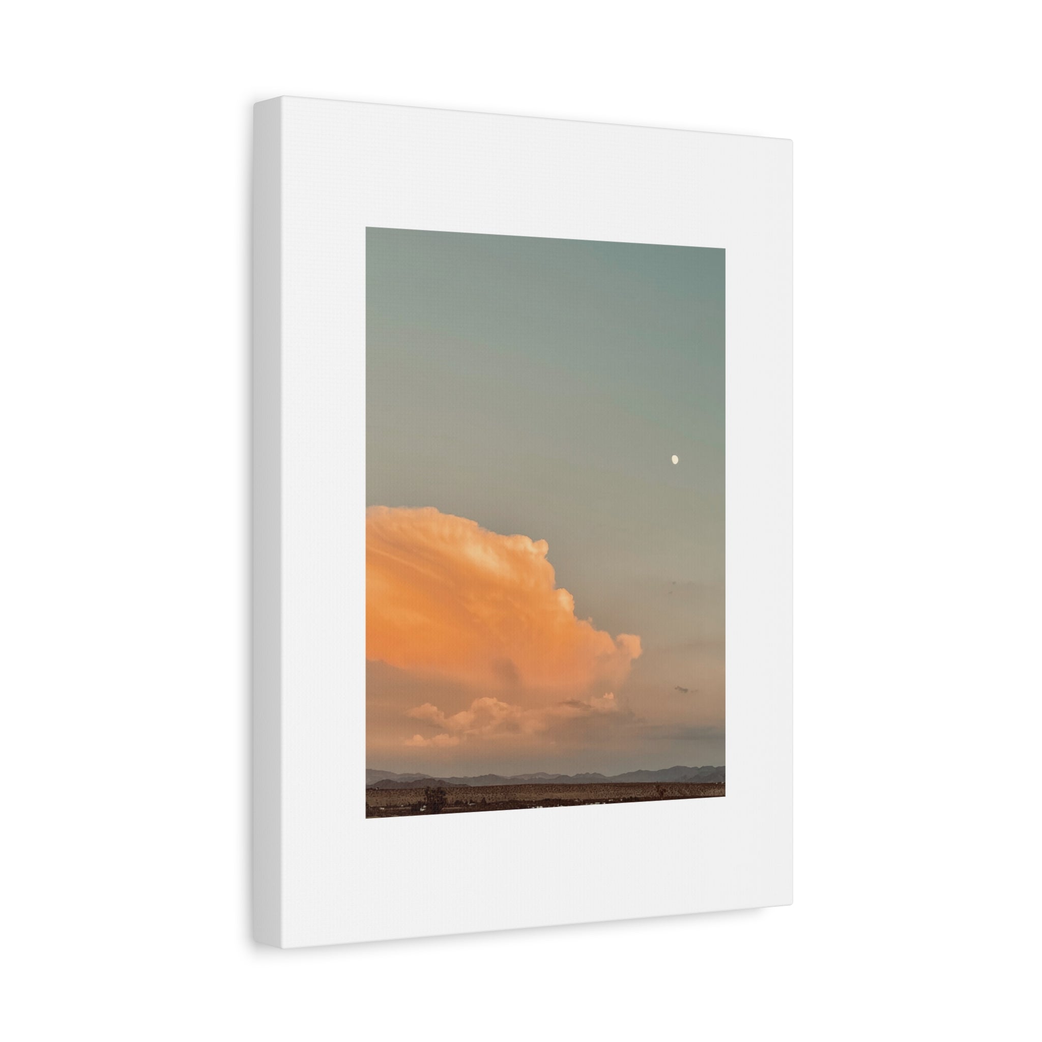 Desert Thunderhead Moonrise Print — Peach Cloud Mojave Sky Wall Art