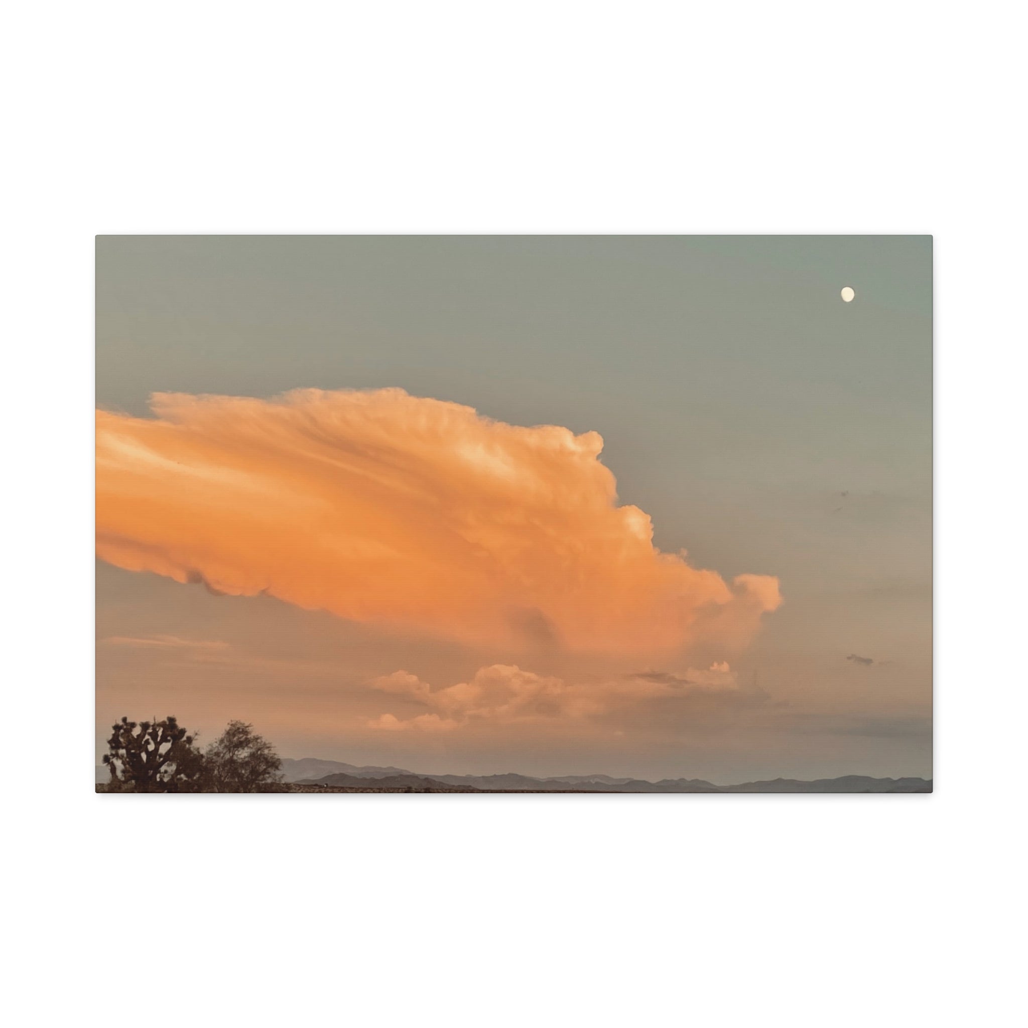 Mojave Thunderhead Wide Landscape Print — Moon Desert Storm Cloud Wall Art
