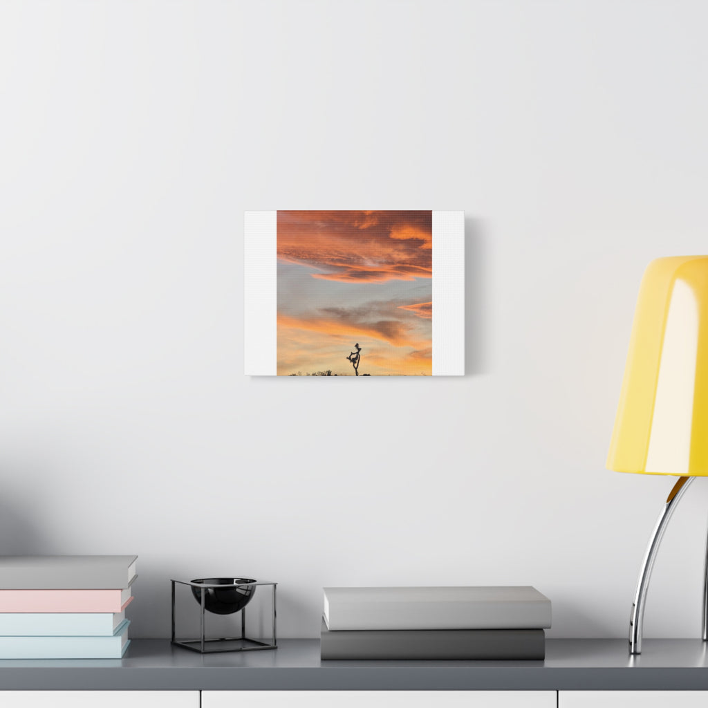 Lone Joshua Tree Sunset Print — Desert Silhouette Orange Sky Wall Art