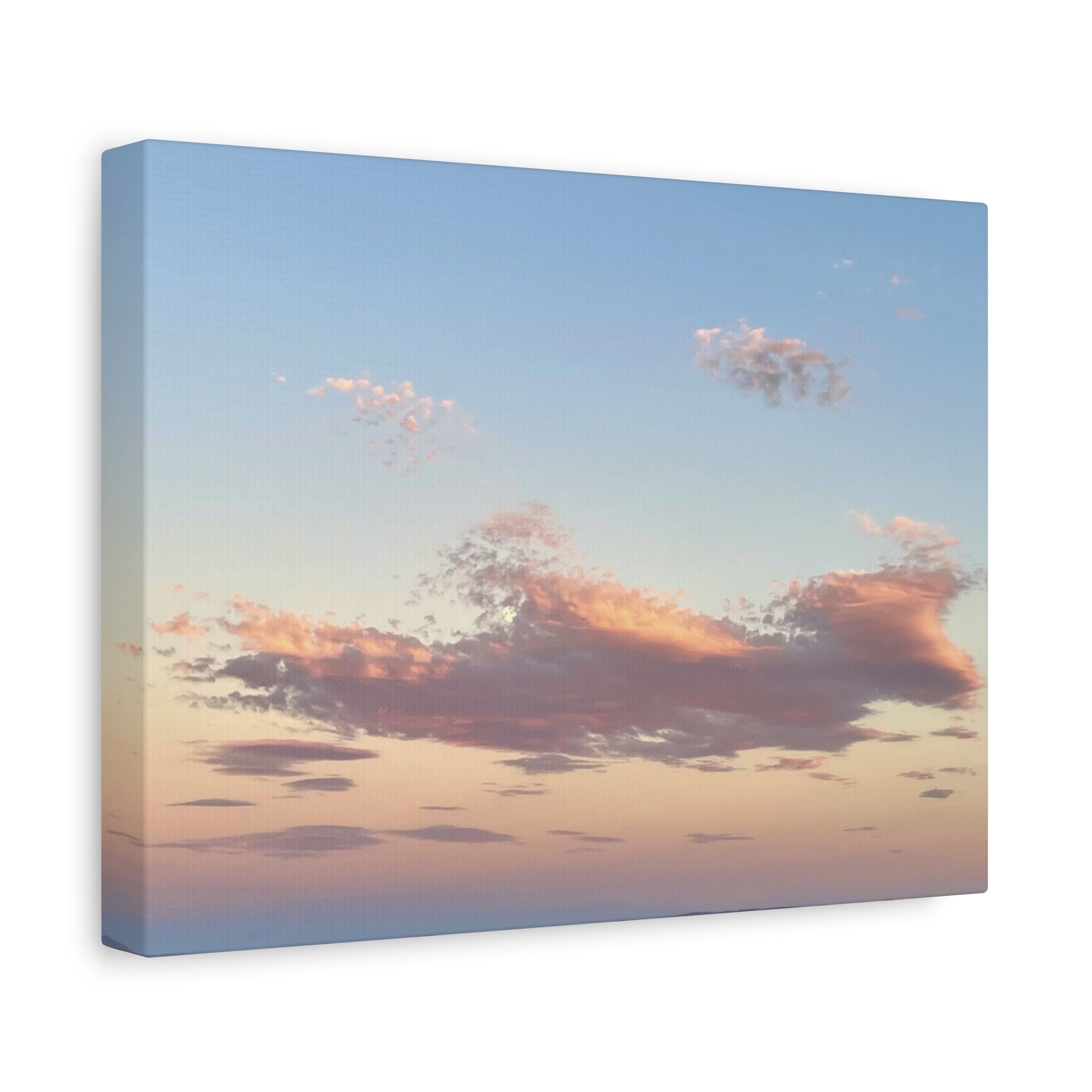 Mojave Moonrise Pastel Clouds Print — Wide Desert Landscape Wall Art