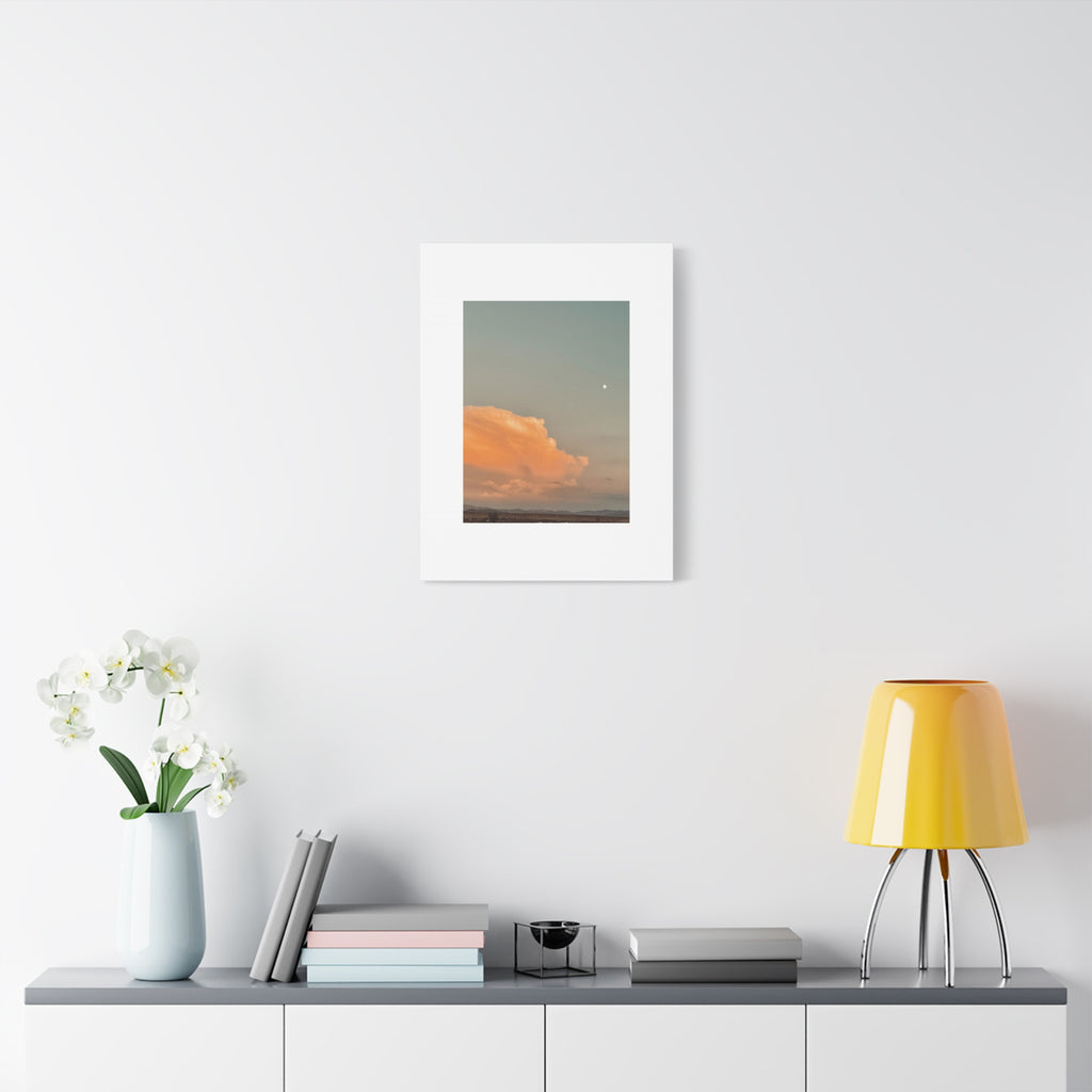 Desert Thunderhead Moonrise Print — Peach Cloud Mojave Sky Wall Art