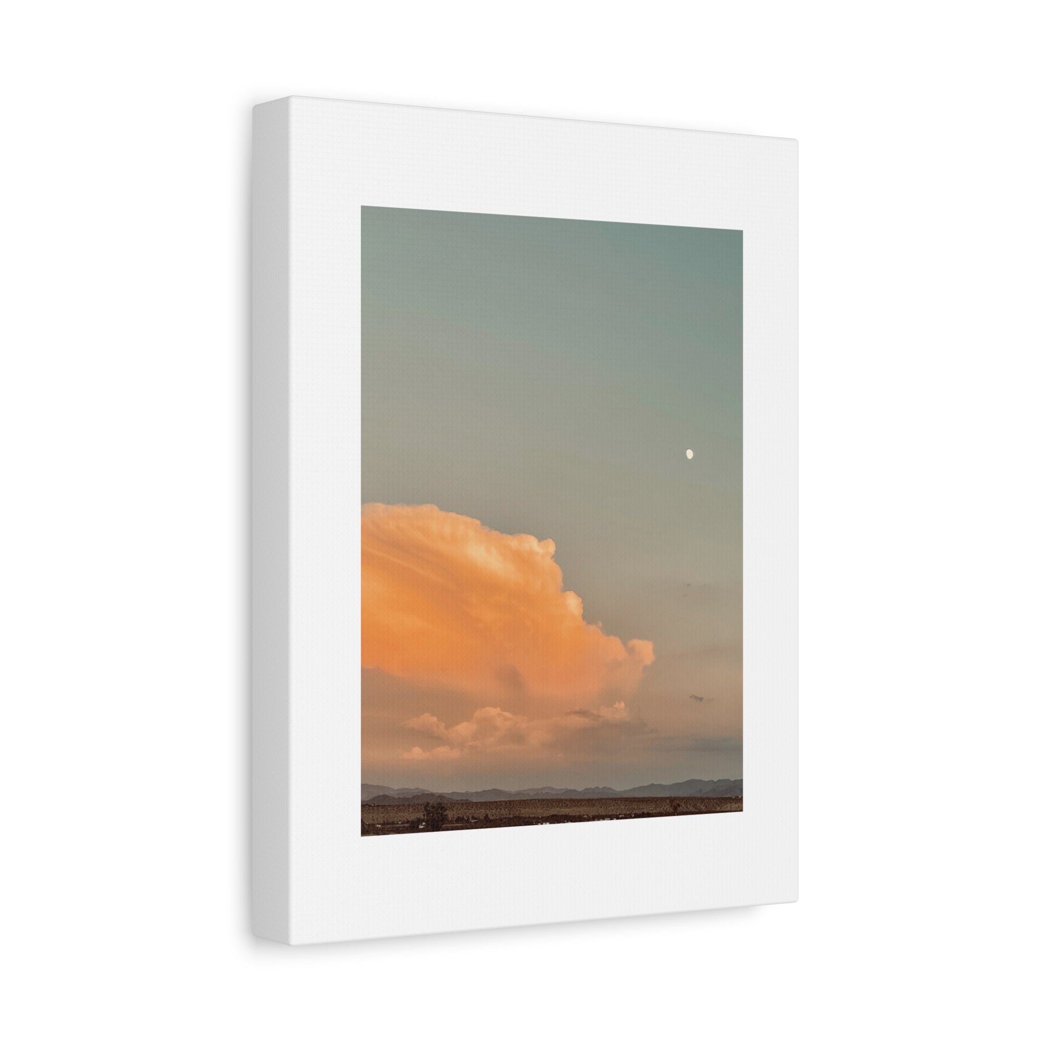 Desert Thunderhead Moonrise Print — Peach Cloud Mojave Sky Wall Art