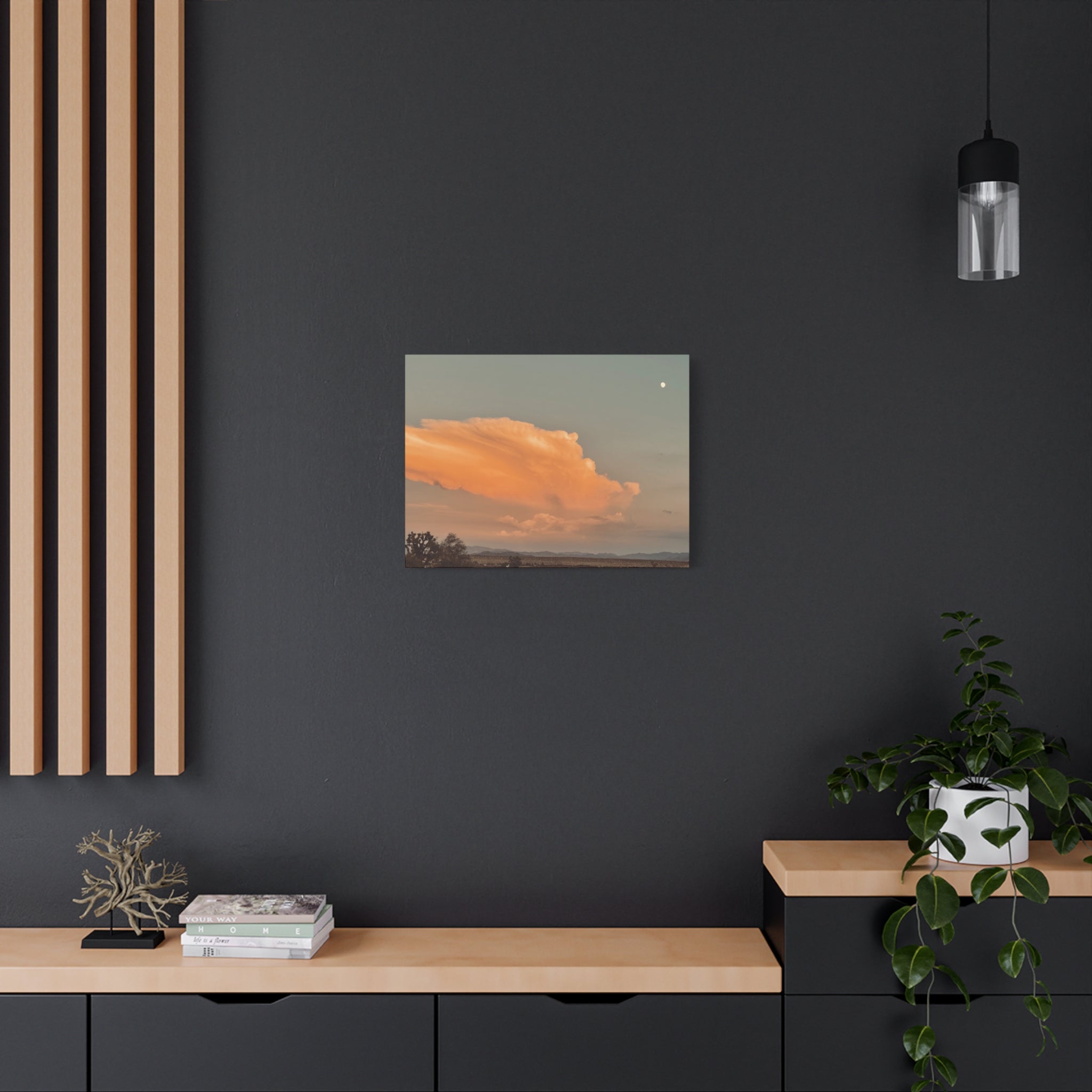 Mojave Thunderhead Wide Landscape Print — Moon Desert Storm Cloud Wall Art