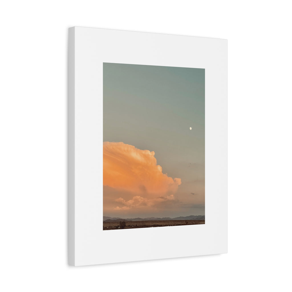 Desert Thunderhead Moonrise Print — Peach Cloud Mojave Sky Wall Art