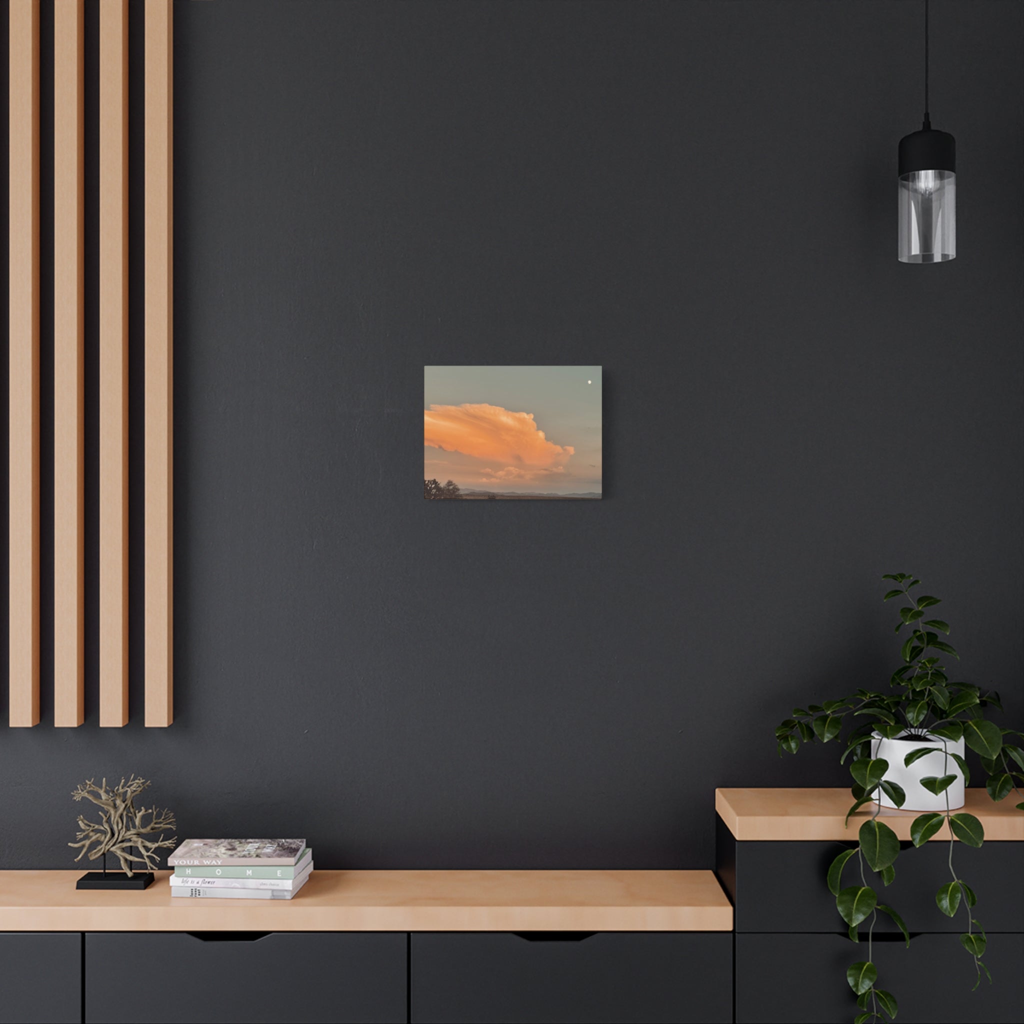Mojave Thunderhead Wide Landscape Print — Moon Desert Storm Cloud Wall Art