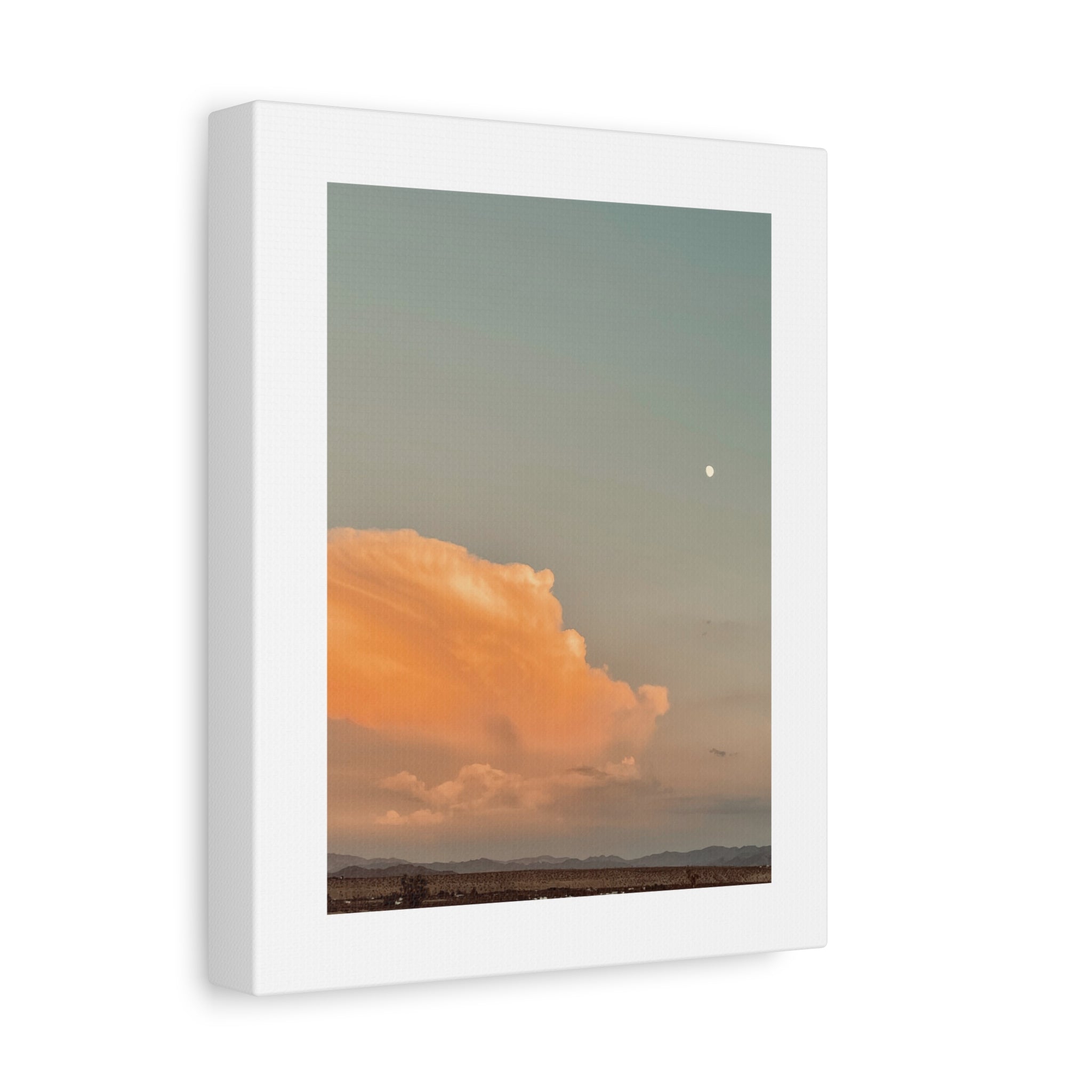 Desert Thunderhead Moonrise Print — Peach Cloud Mojave Sky Wall Art