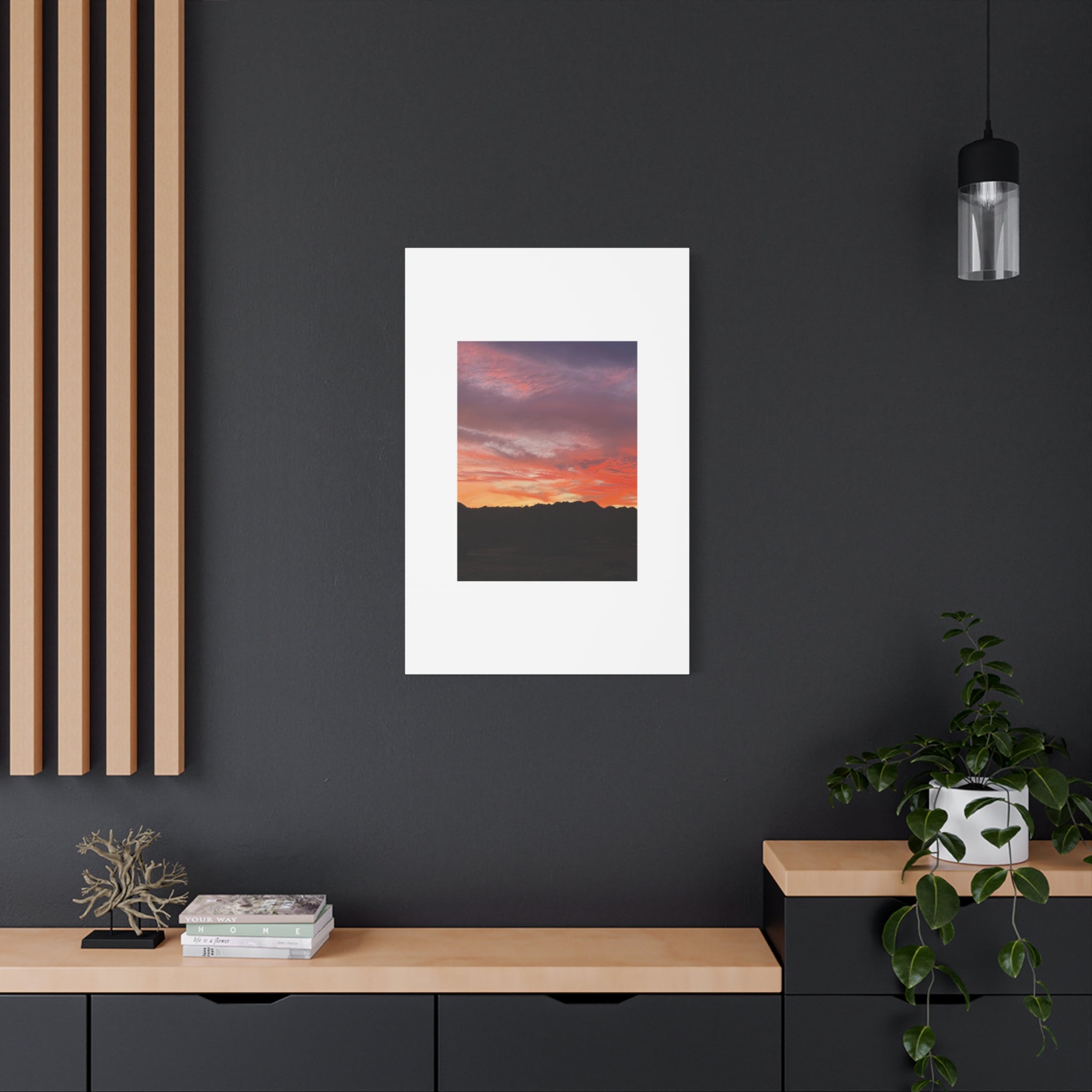 Lavender Desert Twilight Print — Mojave Sunset Mountain Range Wall Art