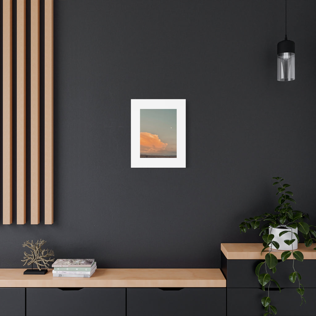Desert Thunderhead Moonrise Print — Peach Cloud Mojave Sky Wall Art