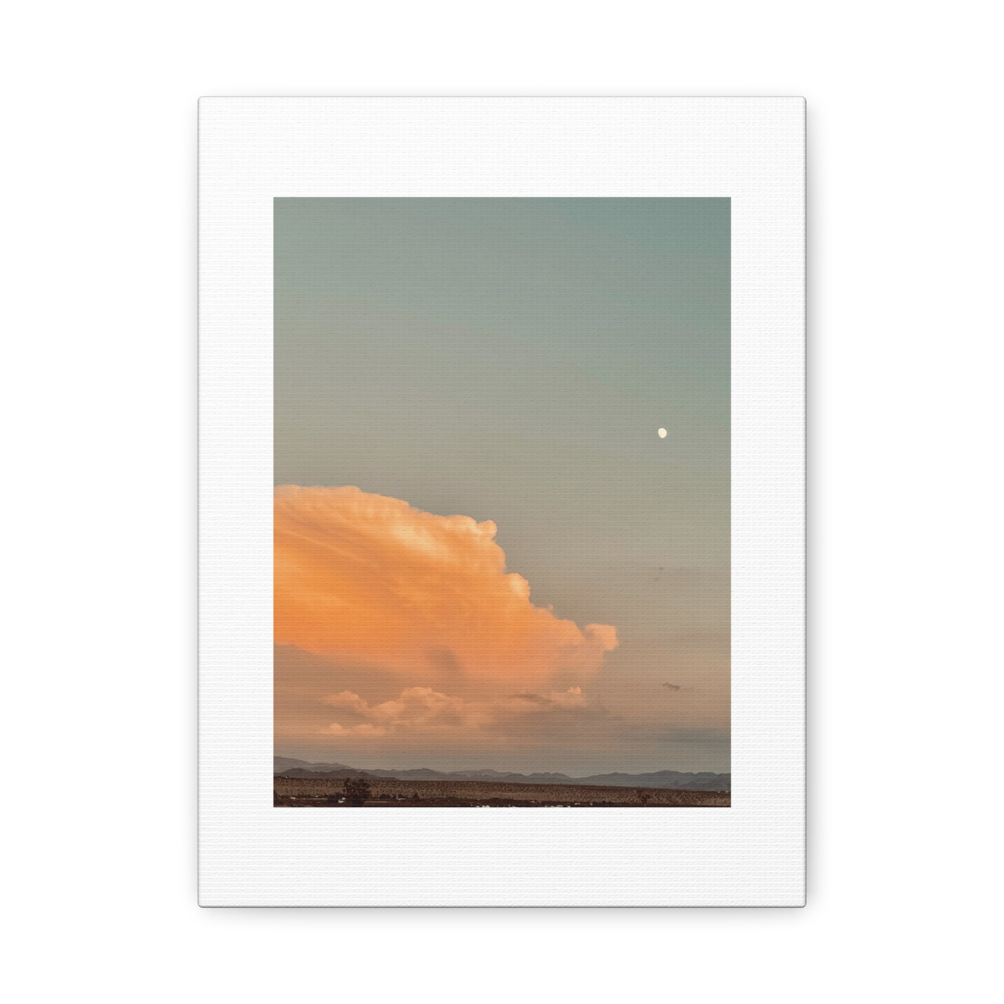 Desert Thunderhead Moonrise Print — Peach Cloud Mojave Sky Wall Art