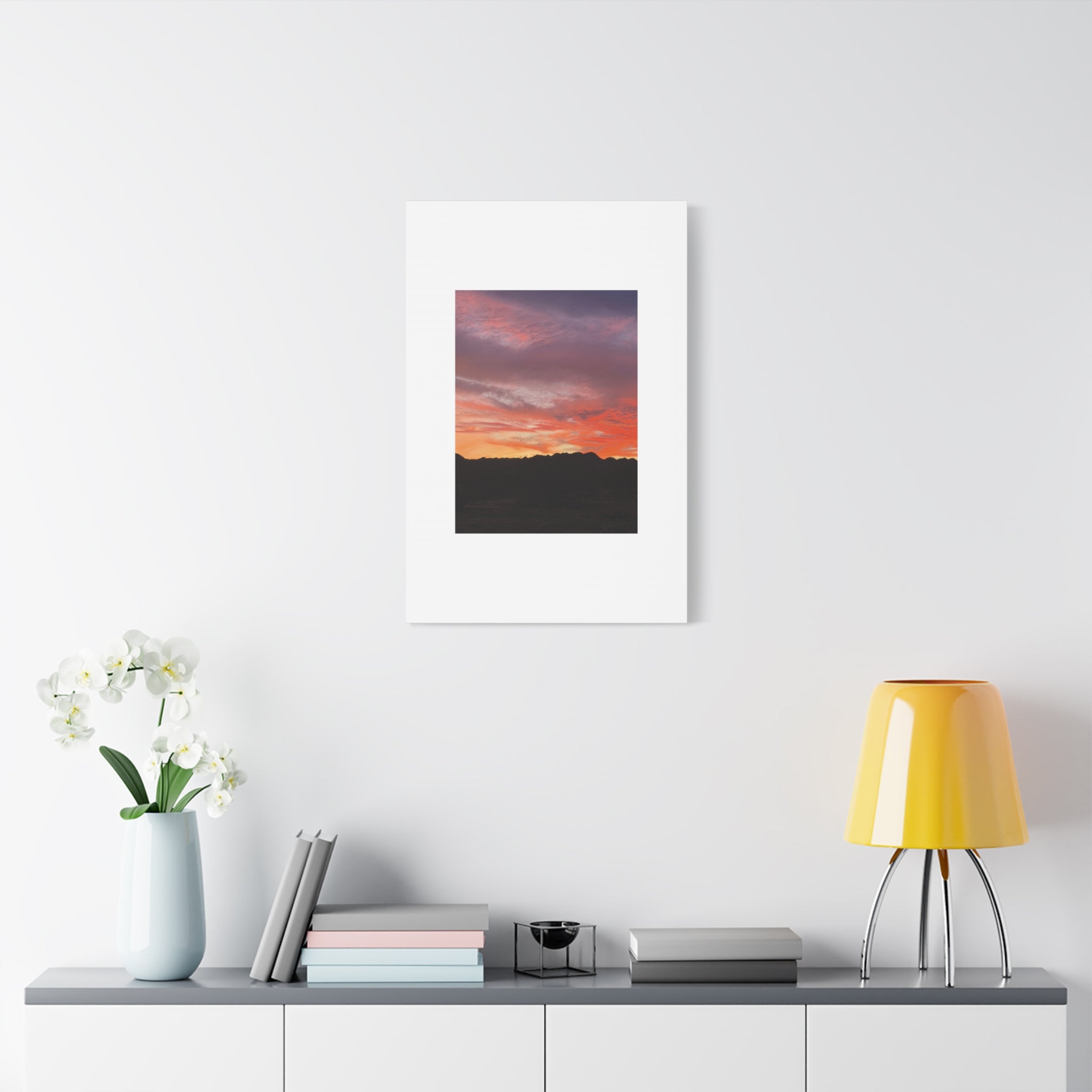 Lavender Desert Twilight Print — Mojave Sunset Mountain Range Wall Art