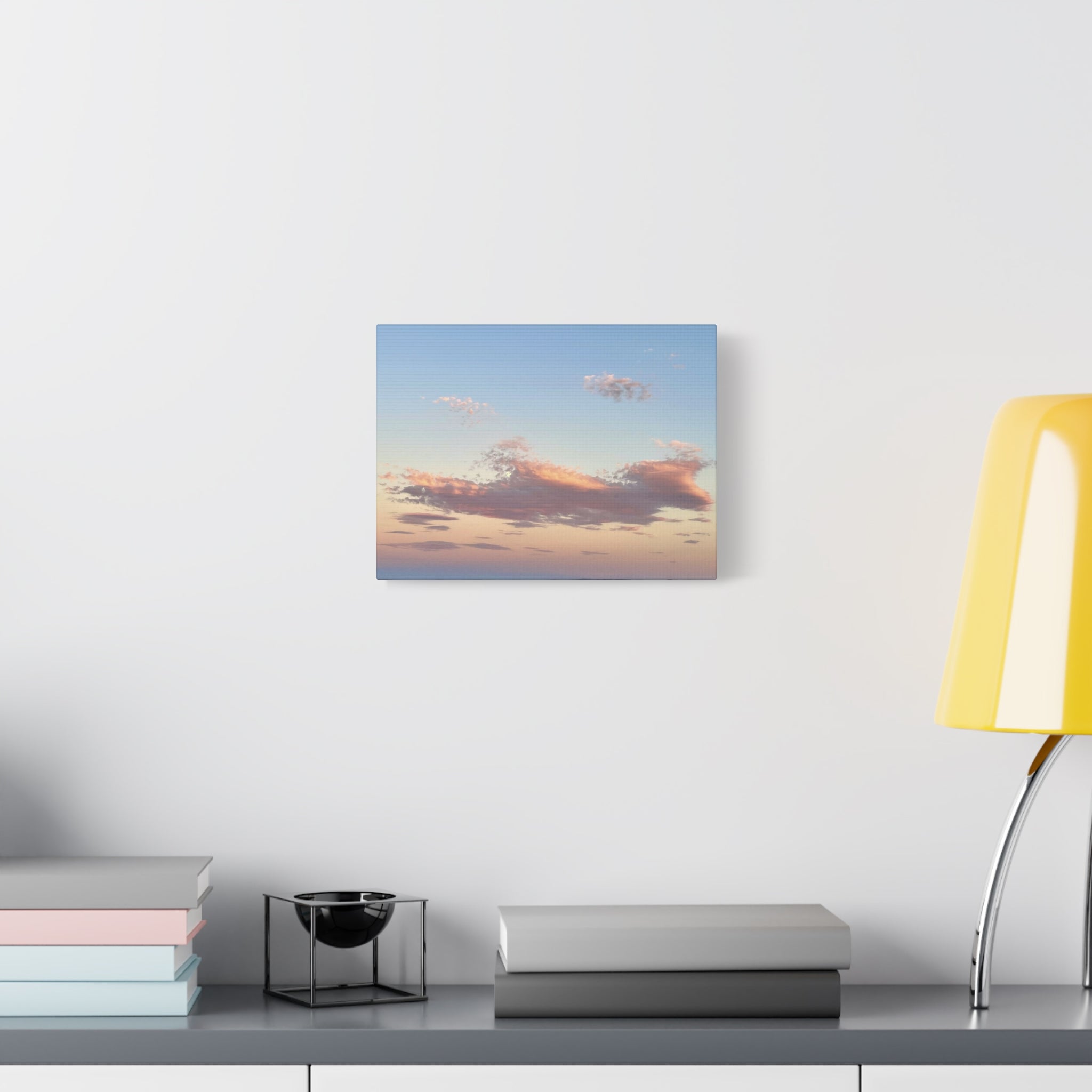 Mojave Moonrise Pastel Clouds Print — Wide Desert Landscape Wall Art