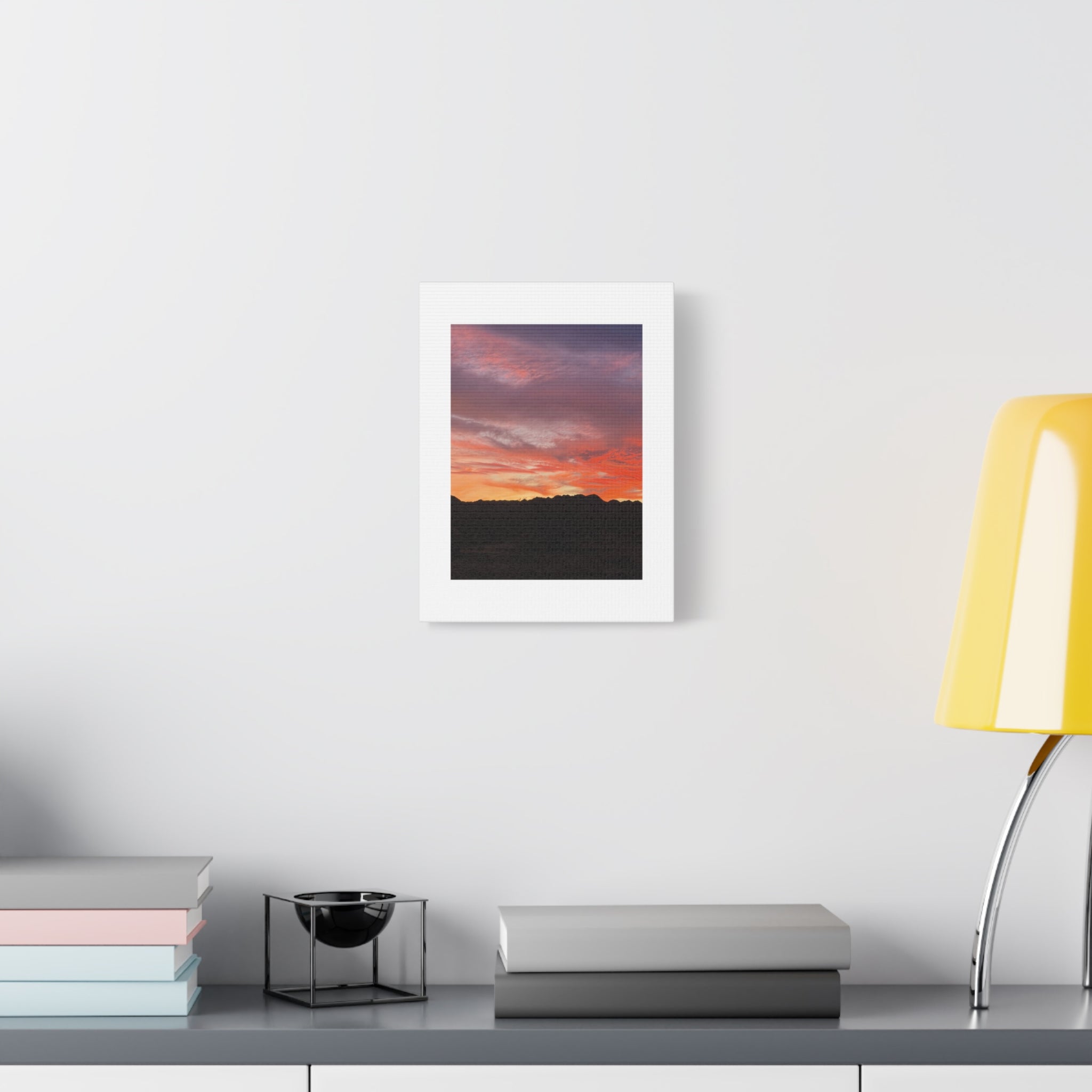 Lavender Desert Twilight Print — Mojave Sunset Mountain Range Wall Art