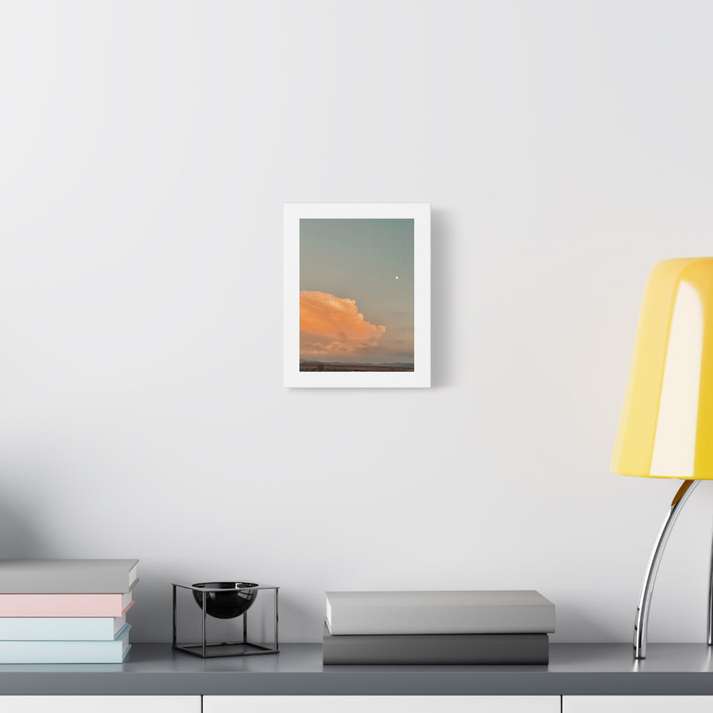 Desert Thunderhead Moonrise Print — Peach Cloud Mojave Sky Wall Art