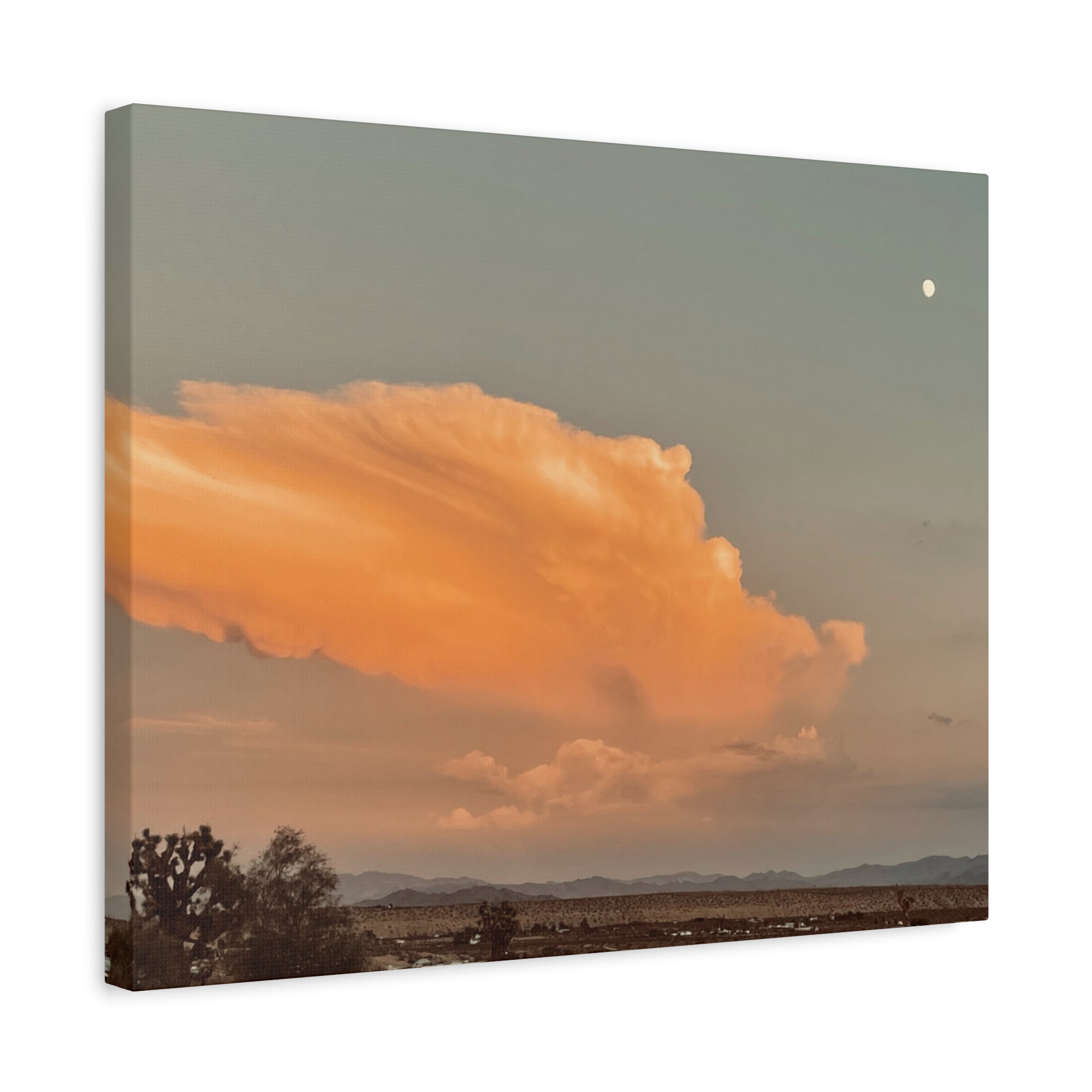 Mojave Thunderhead Wide Landscape Print — Moon Desert Storm Cloud Wall Art