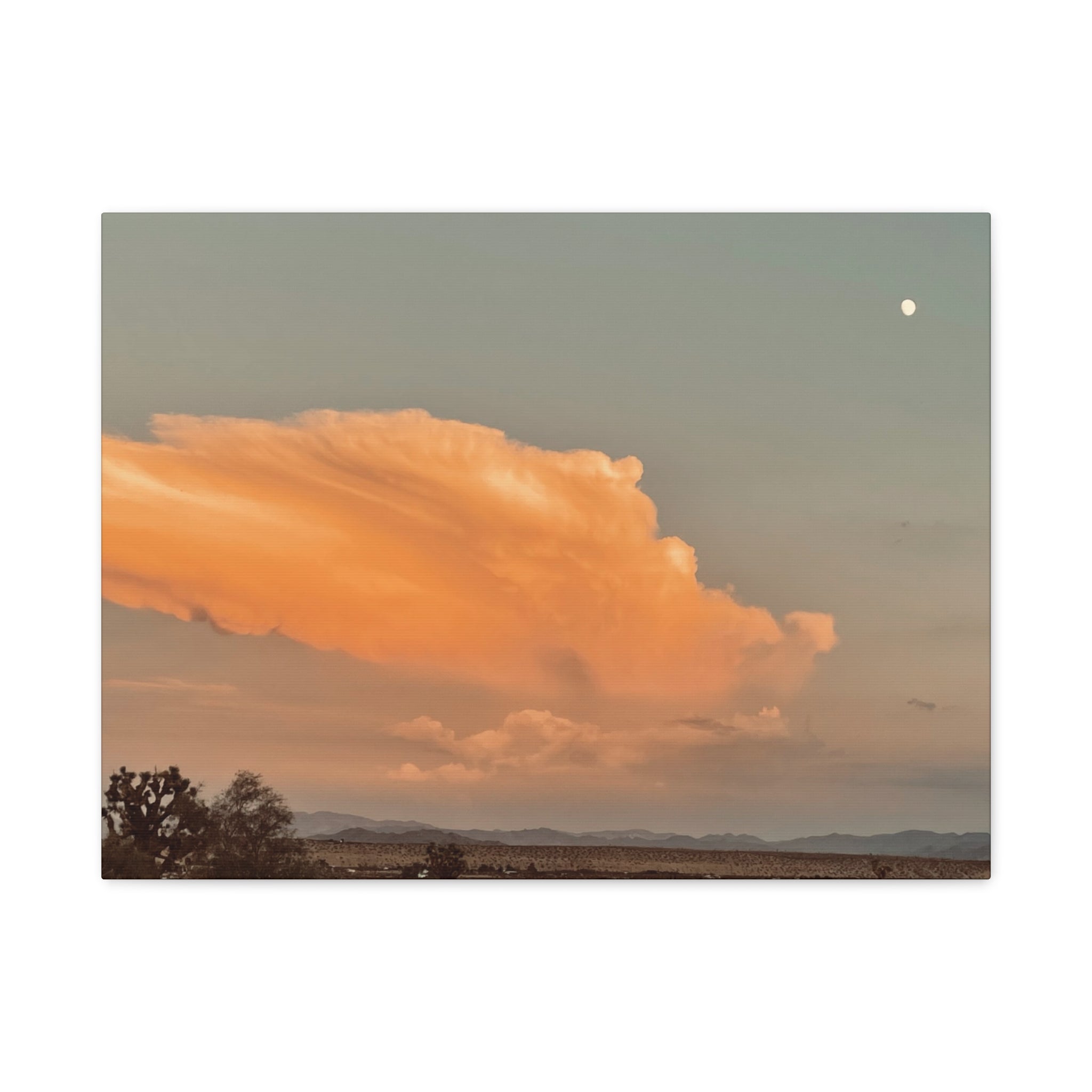 Mojave Thunderhead Wide Landscape Print — Moon Desert Storm Cloud Wall Art