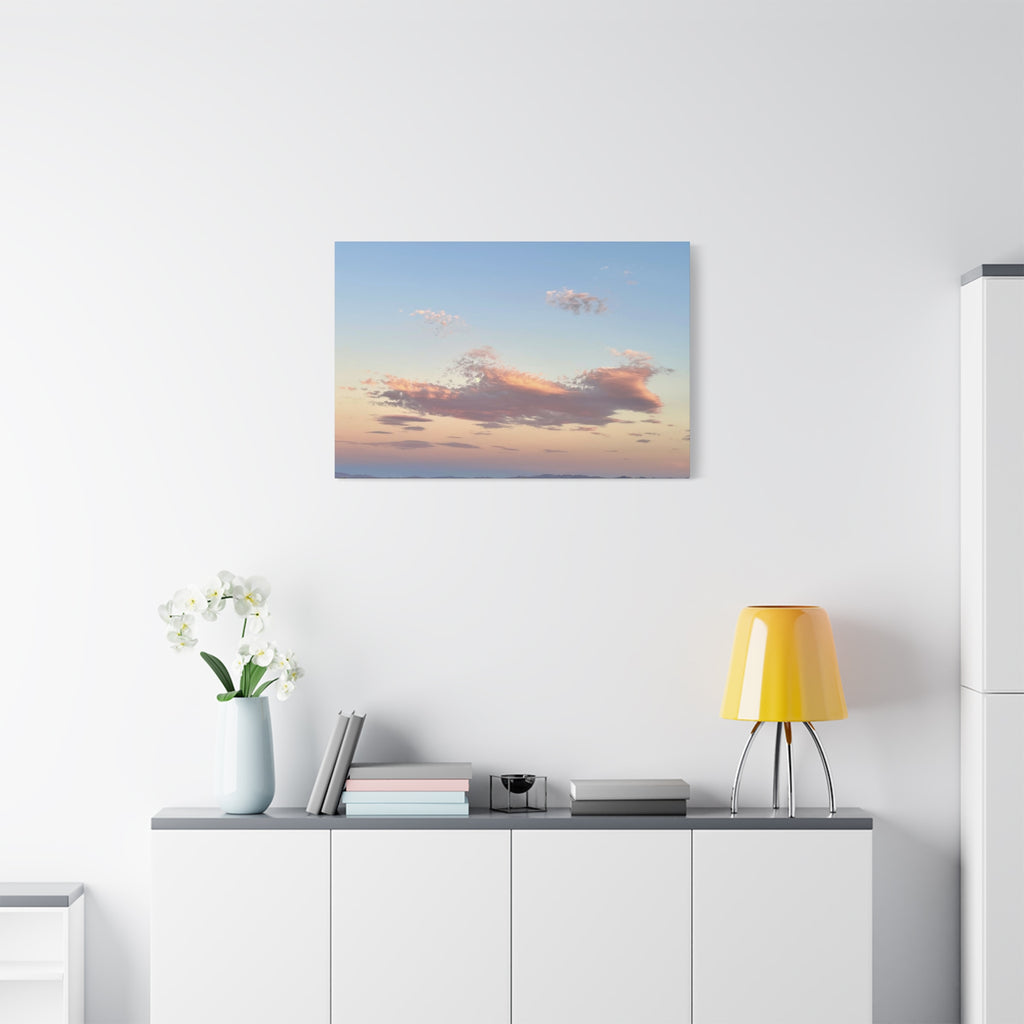 Mojave Moonrise Pastel Clouds Print — Wide Desert Landscape Wall Art