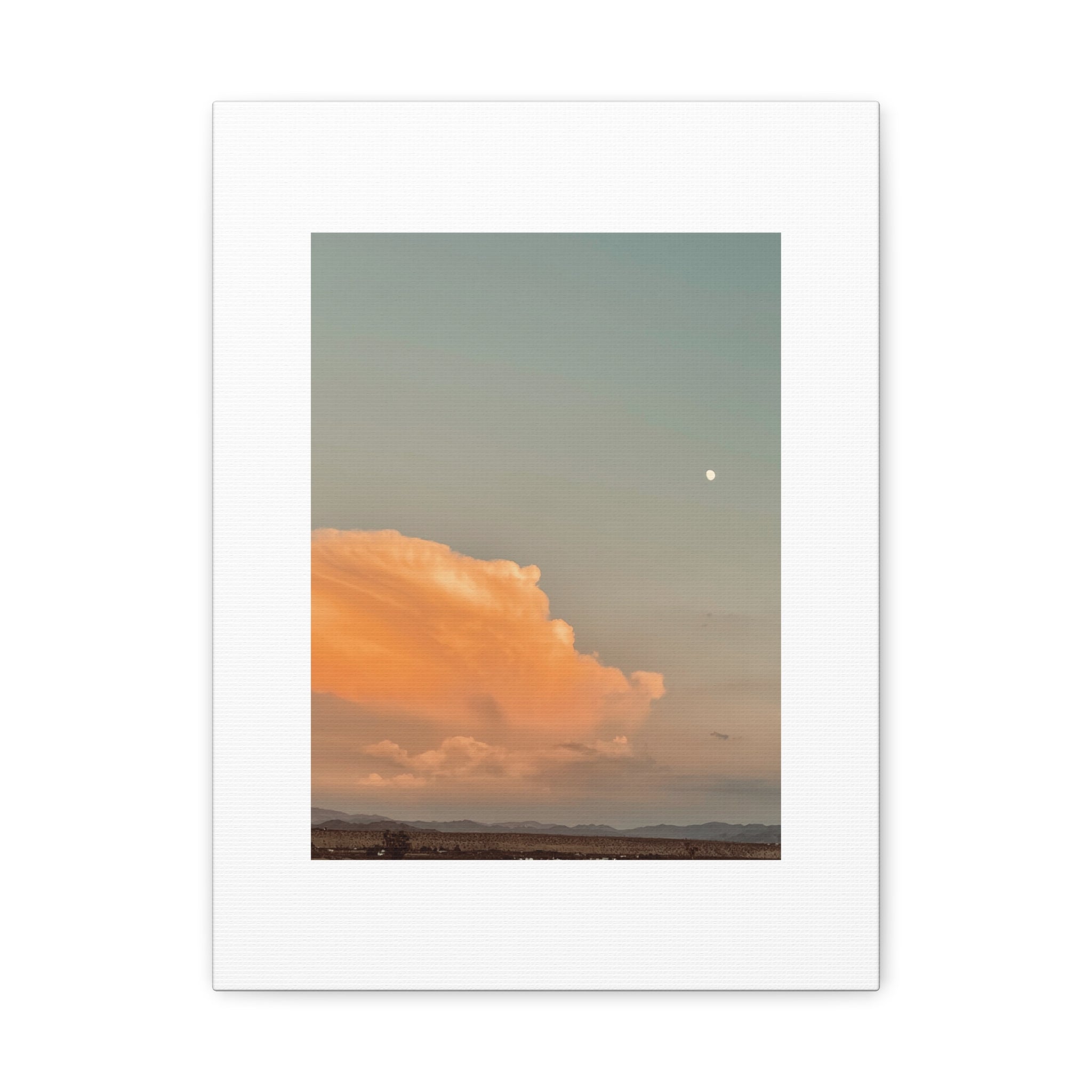 Desert Thunderhead Moonrise Print — Peach Cloud Mojave Sky Wall Art