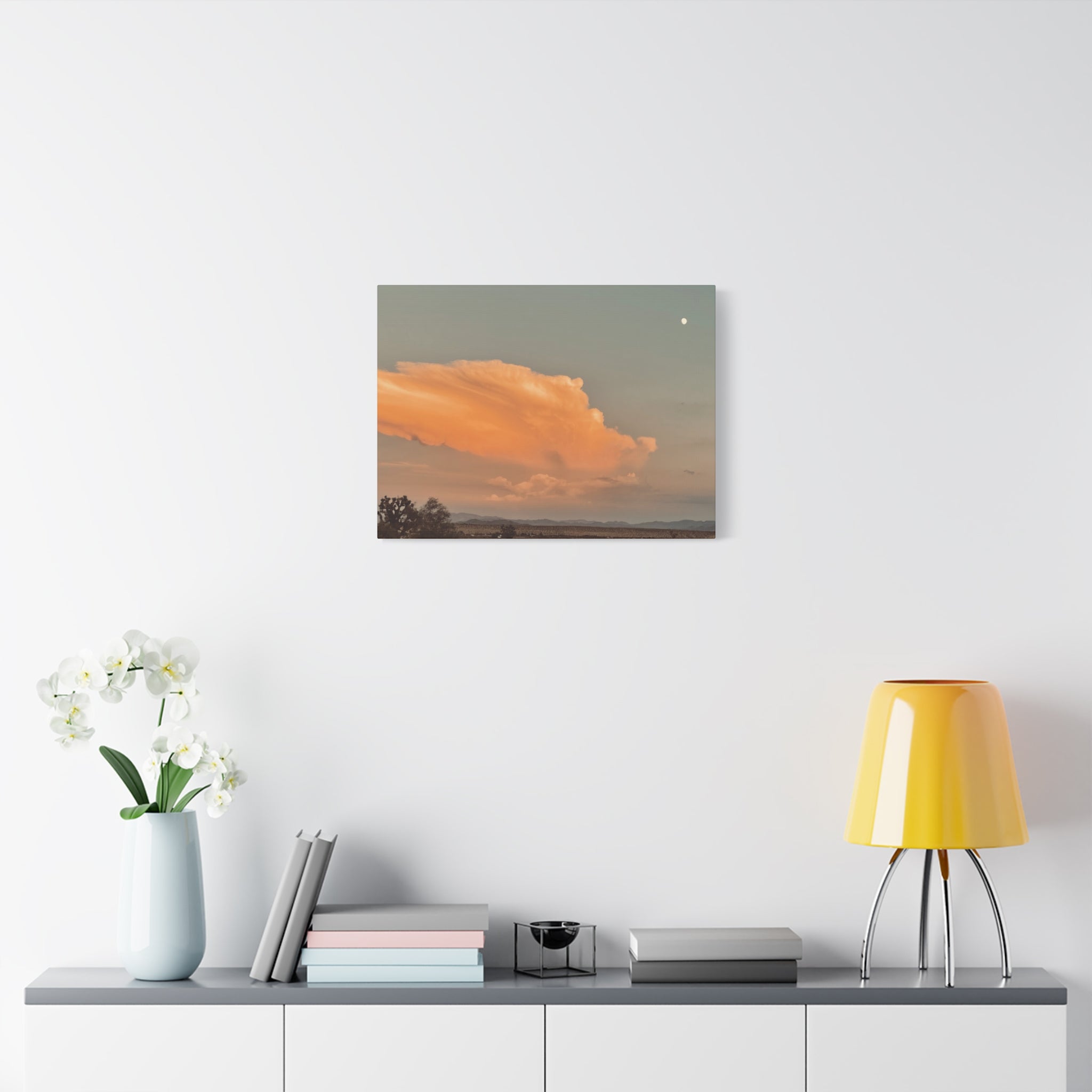 Mojave Thunderhead Wide Landscape Print — Moon Desert Storm Cloud Wall Art