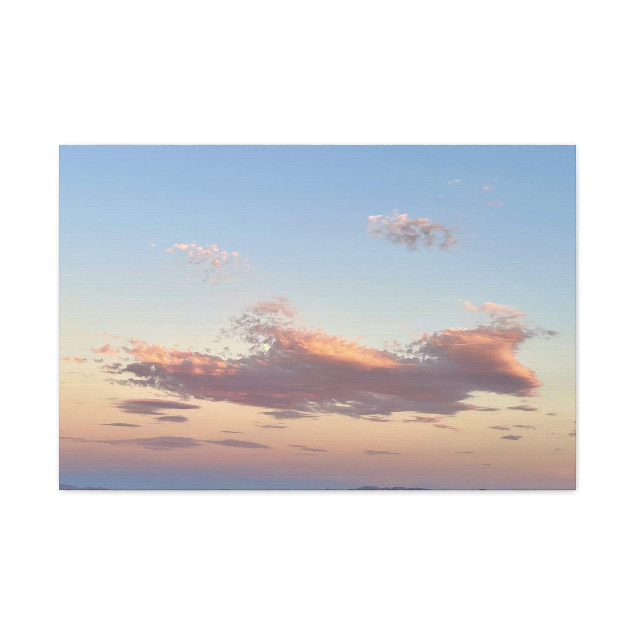Mojave Moonrise Pastel Clouds Print — Wide Desert Landscape Wall Art