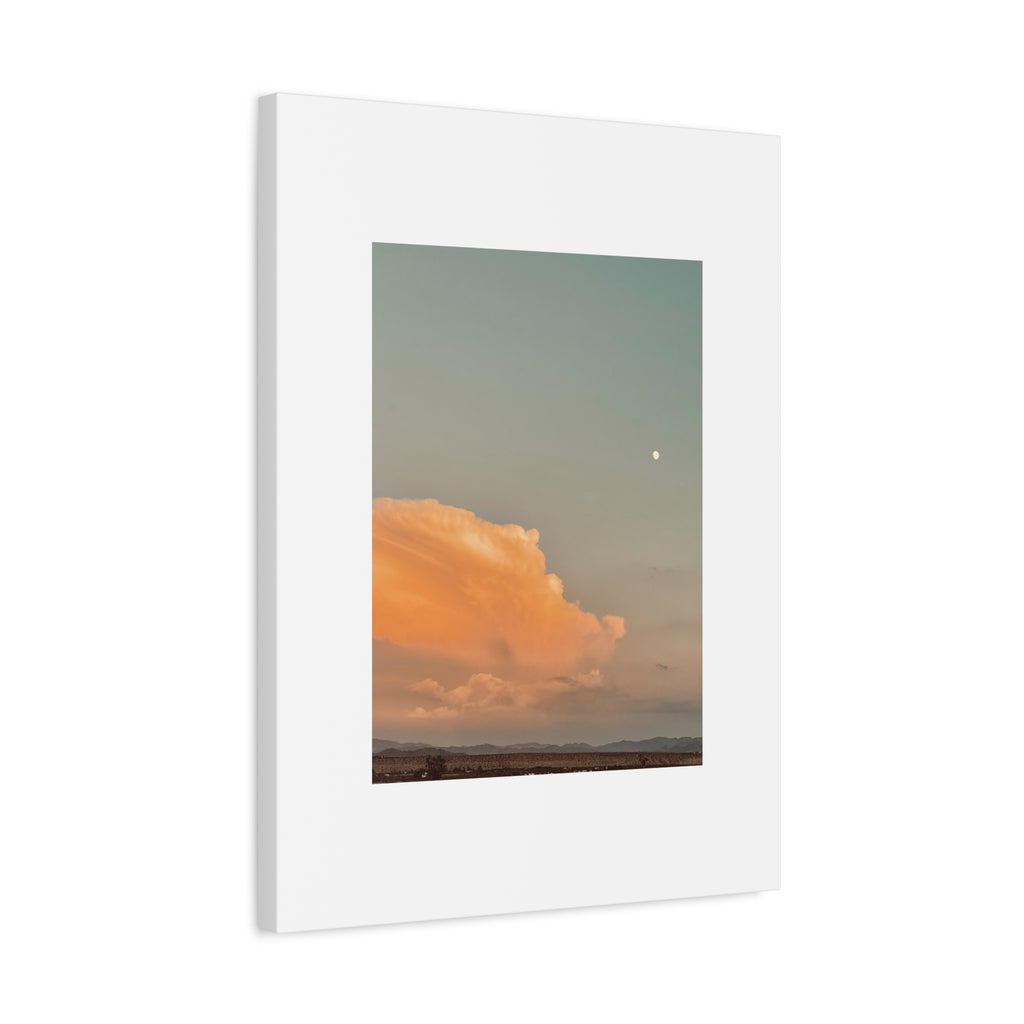 Desert Thunderhead Moonrise Print — Peach Cloud Mojave Sky Wall Art
