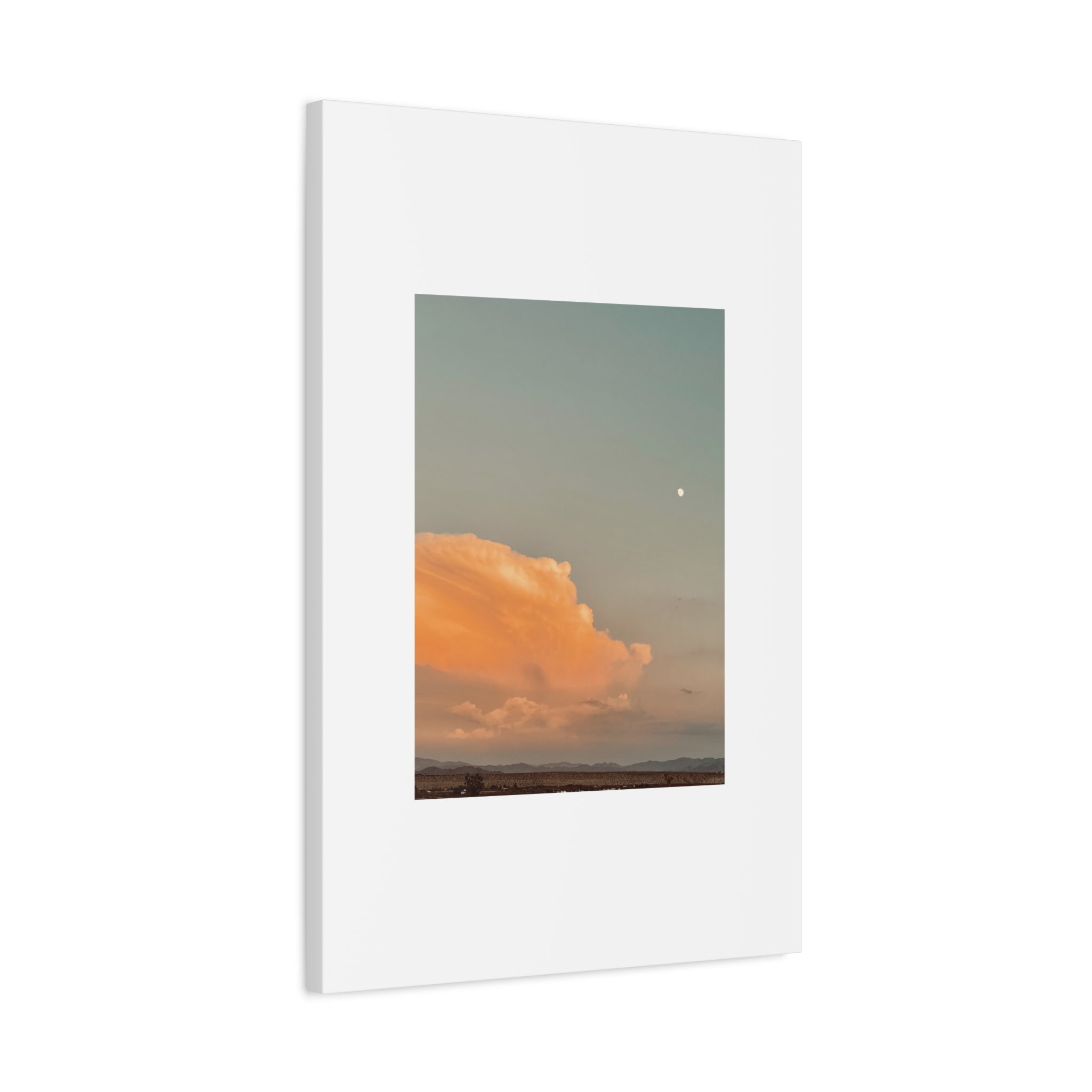 Desert Thunderhead Moonrise Print — Peach Cloud Mojave Sky Wall Art