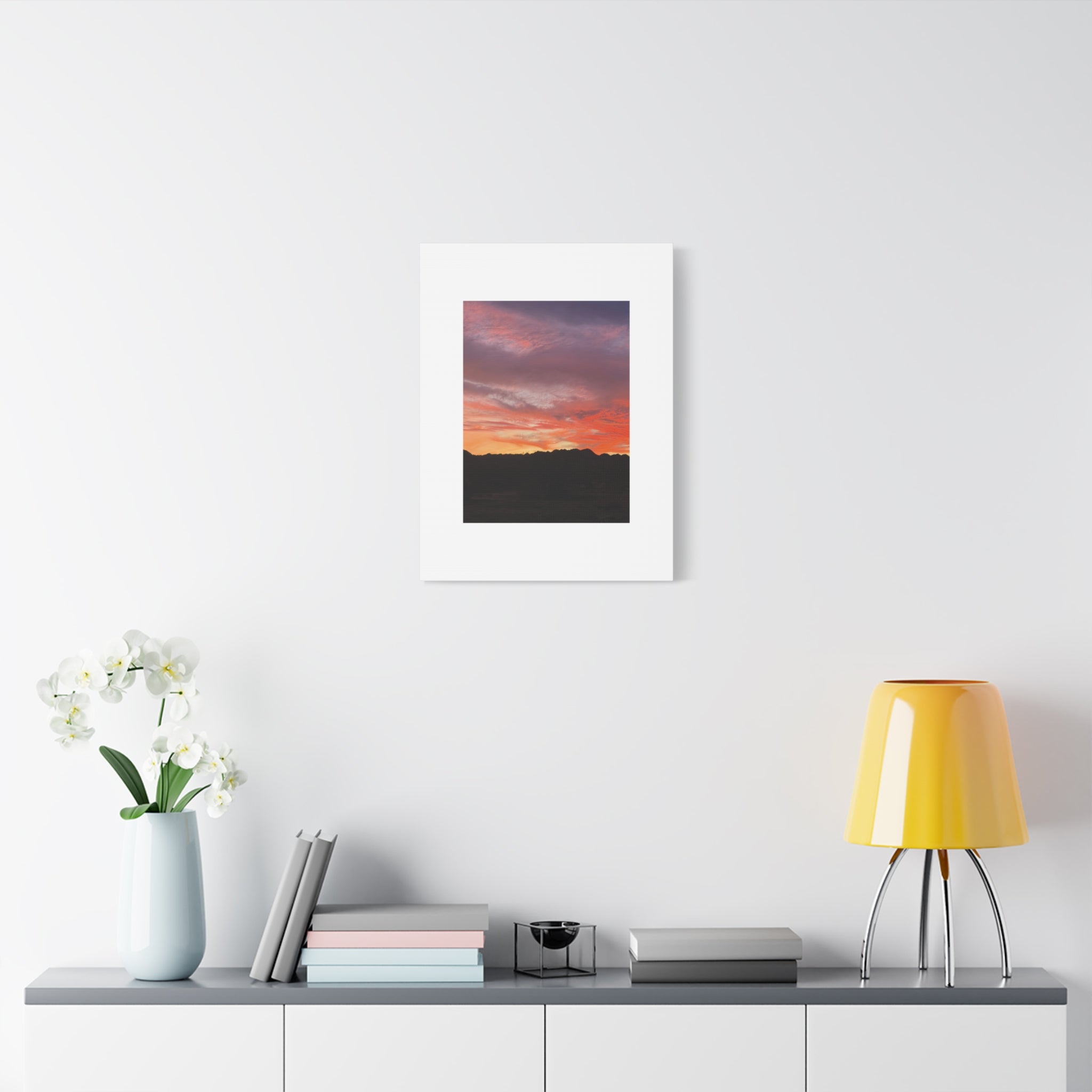 Lavender Desert Twilight Print — Mojave Sunset Mountain Range Wall Art